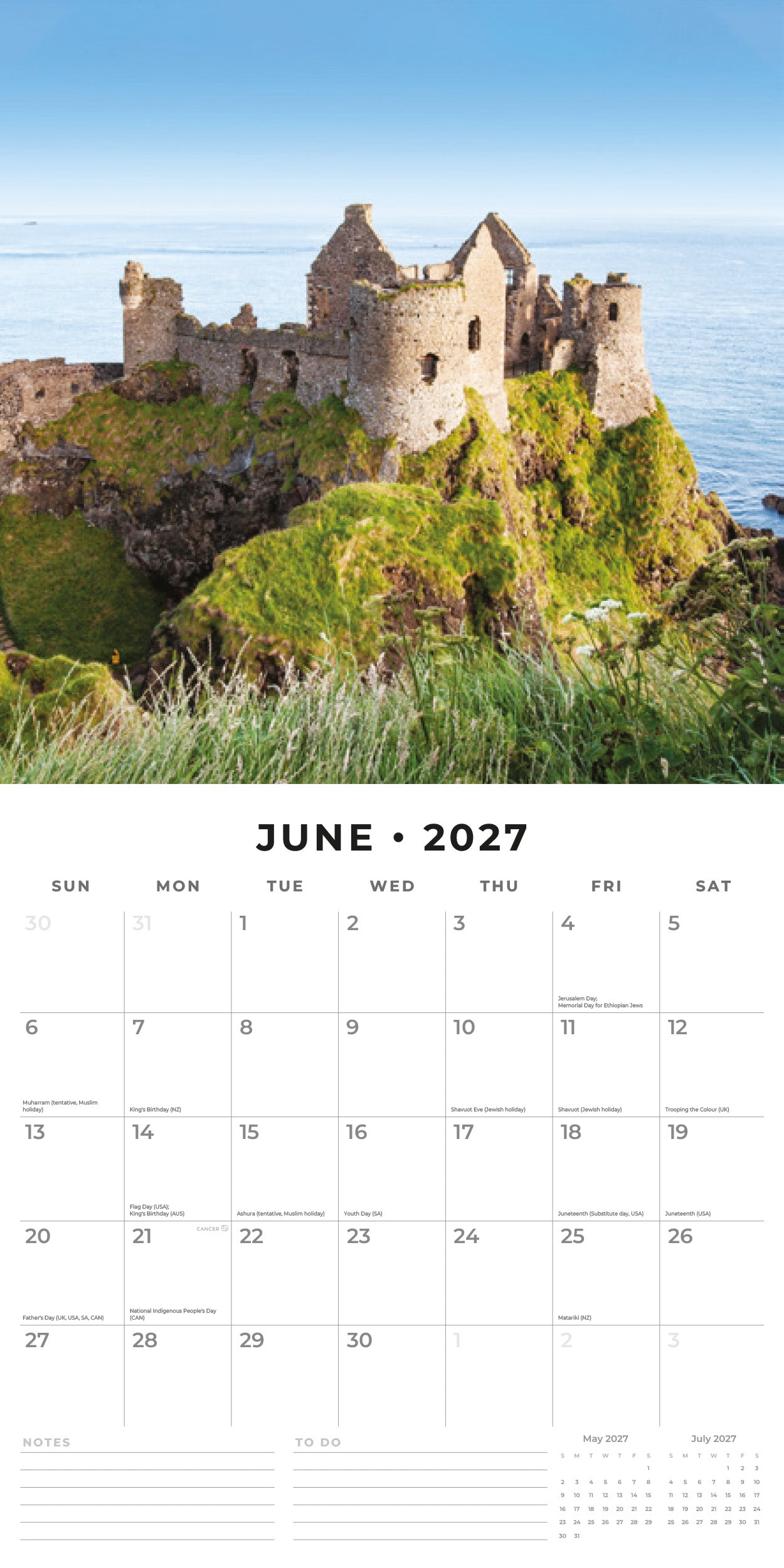 2027 Castles - Square Wall Calendar