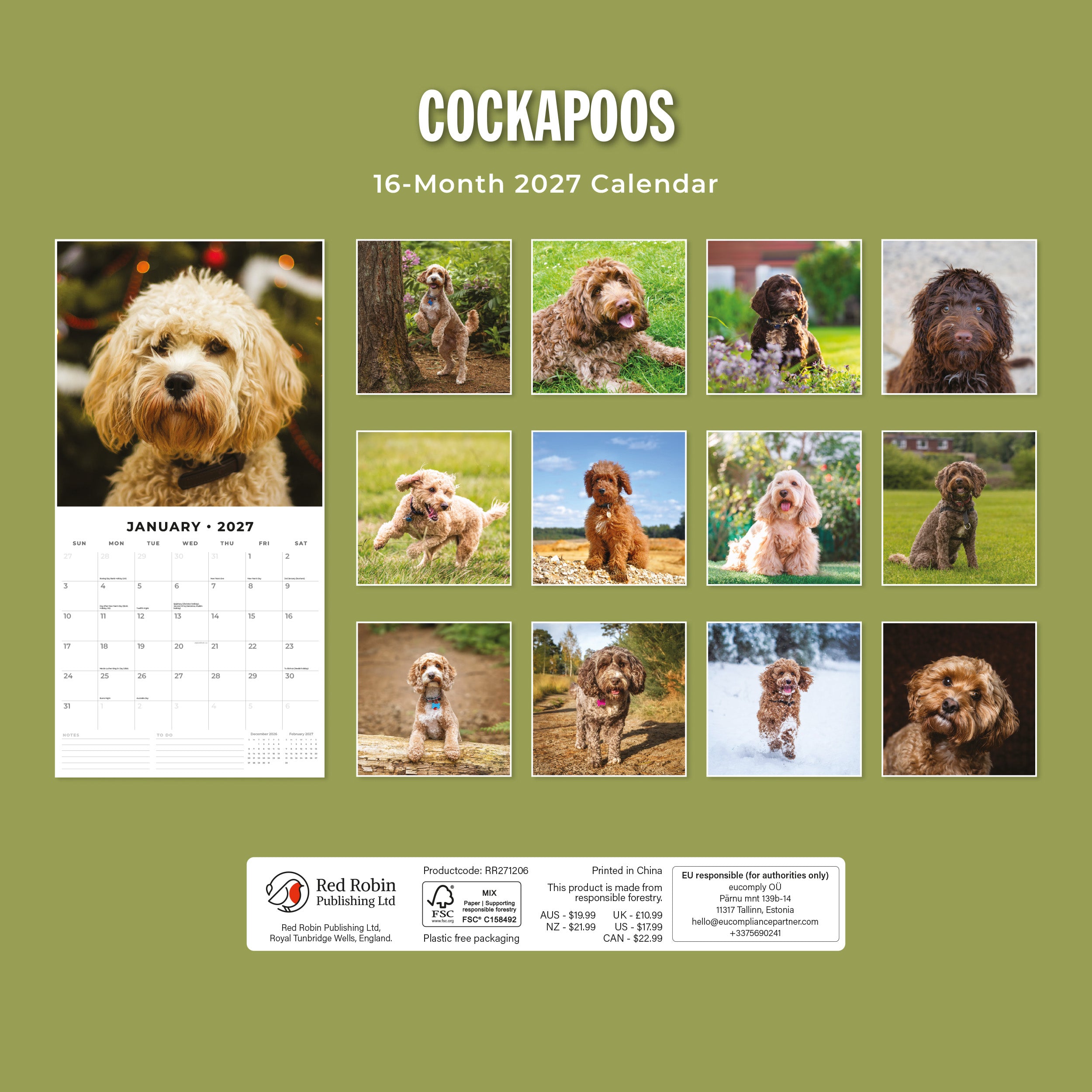 2027 Cockapoos - Square Wall Calendar