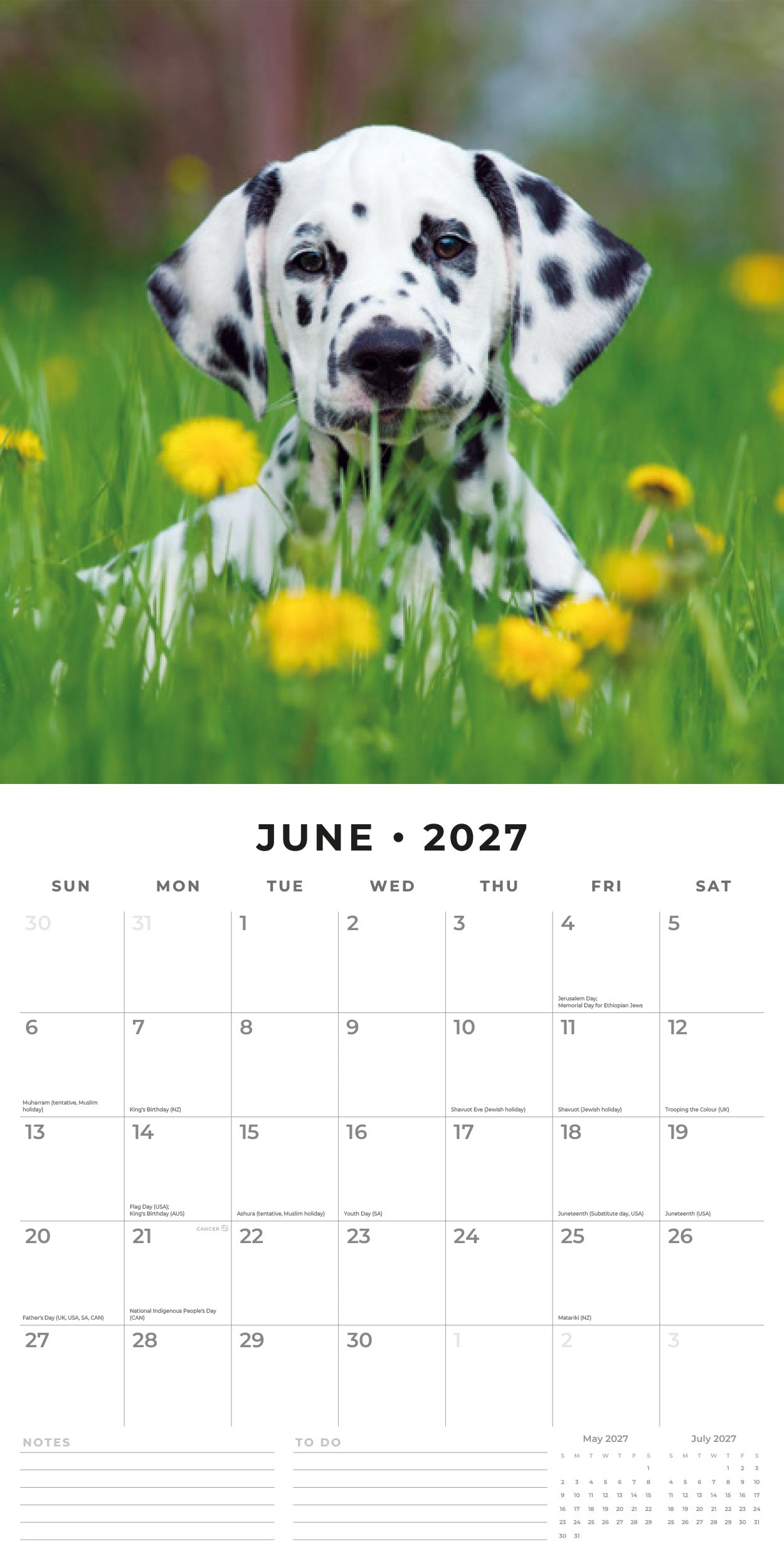 2027 Cute Puppies - Square Wall Calendar