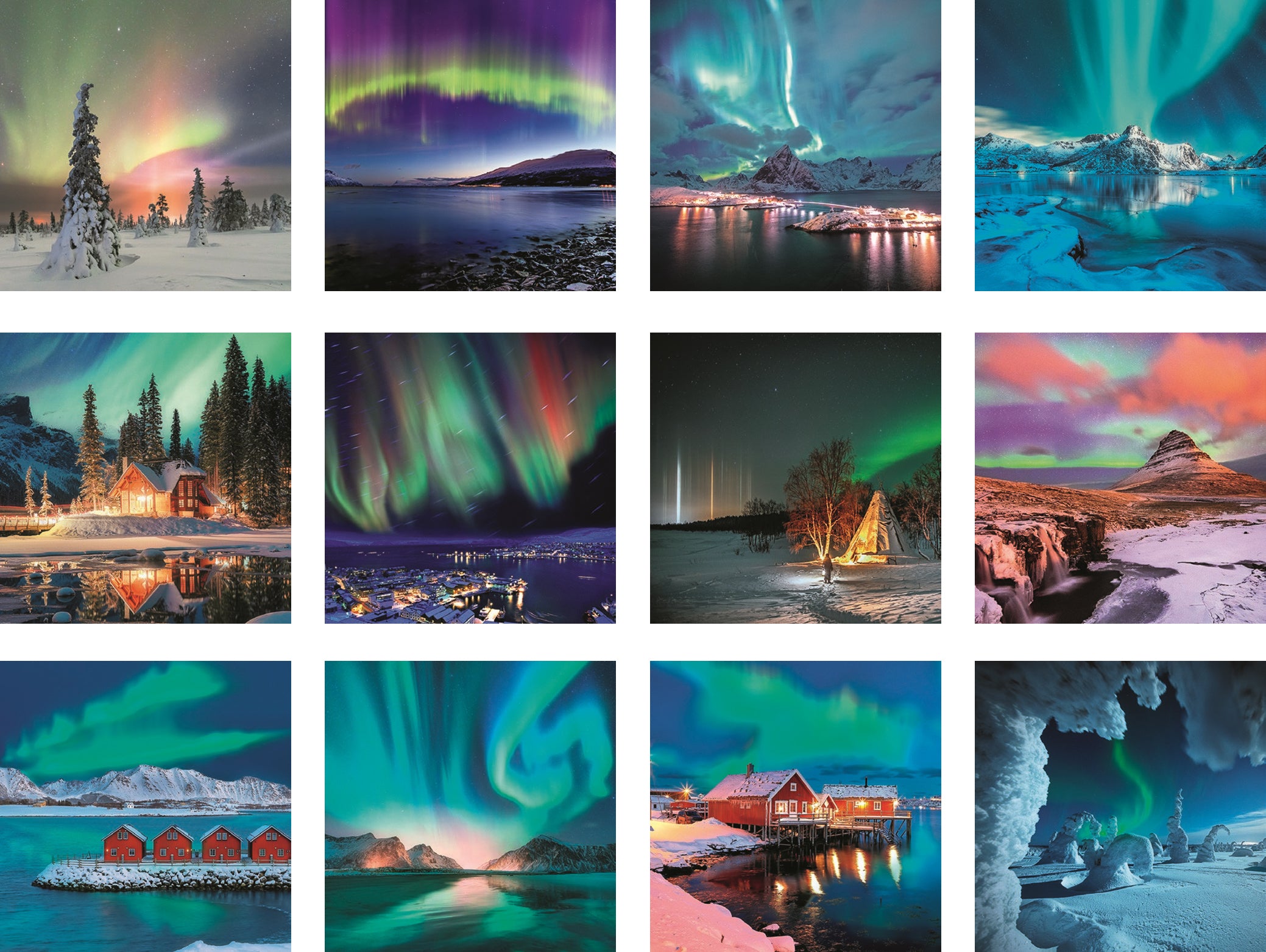 2027 Aurora Borealis - Square Wall Calendar
