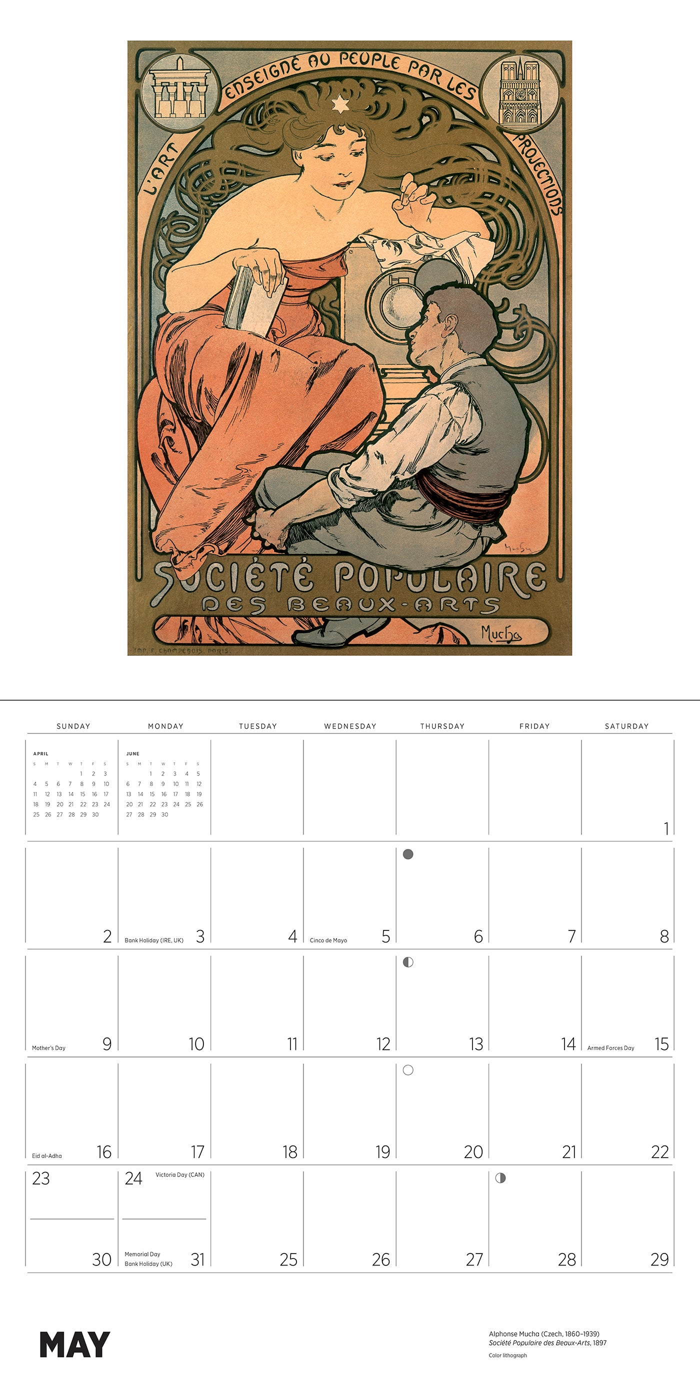 2027 Alphonse Mucha - Square Wall Calendar
