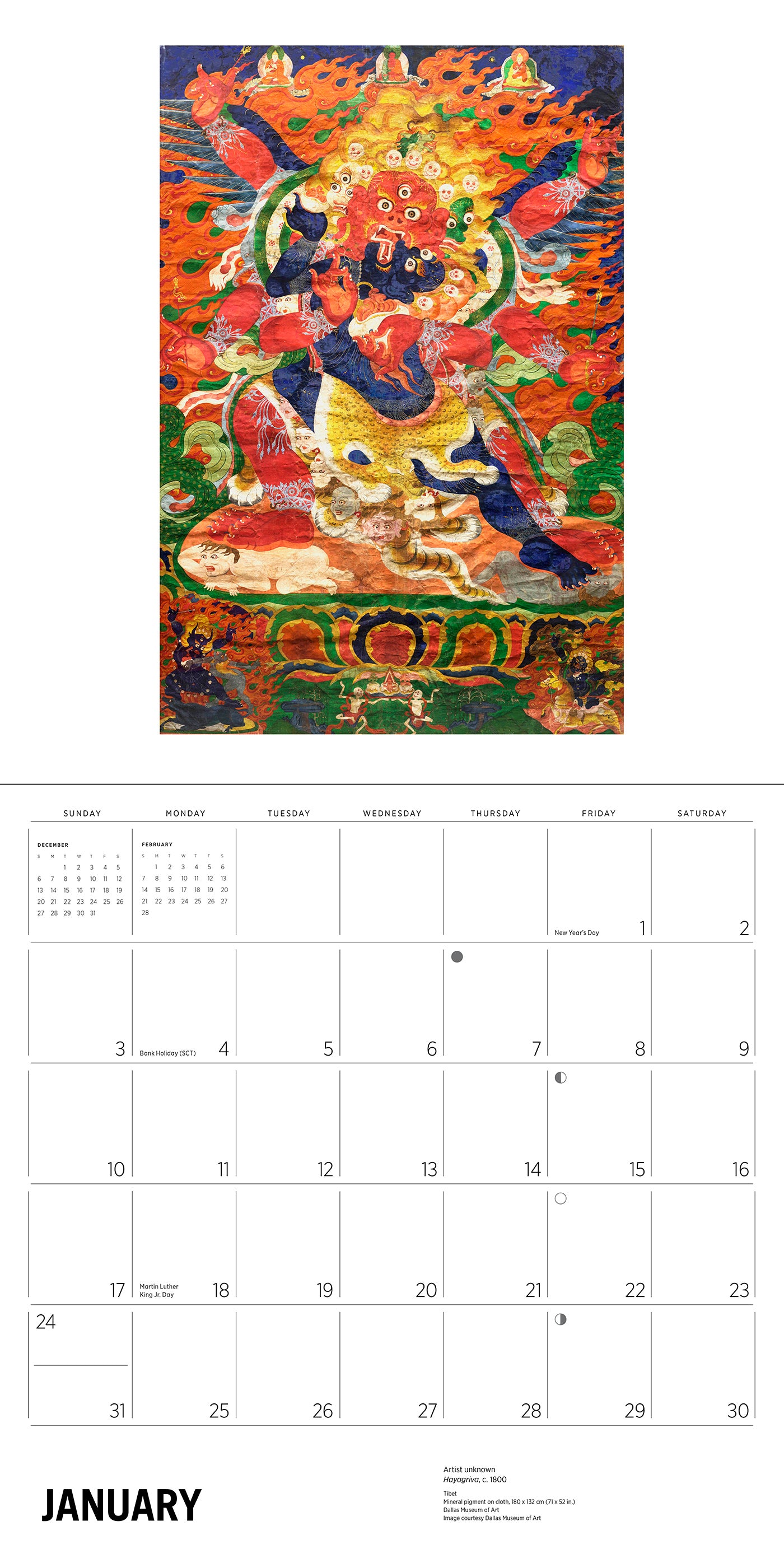 2027 Buddhist Paintings - Square Wall Calendar