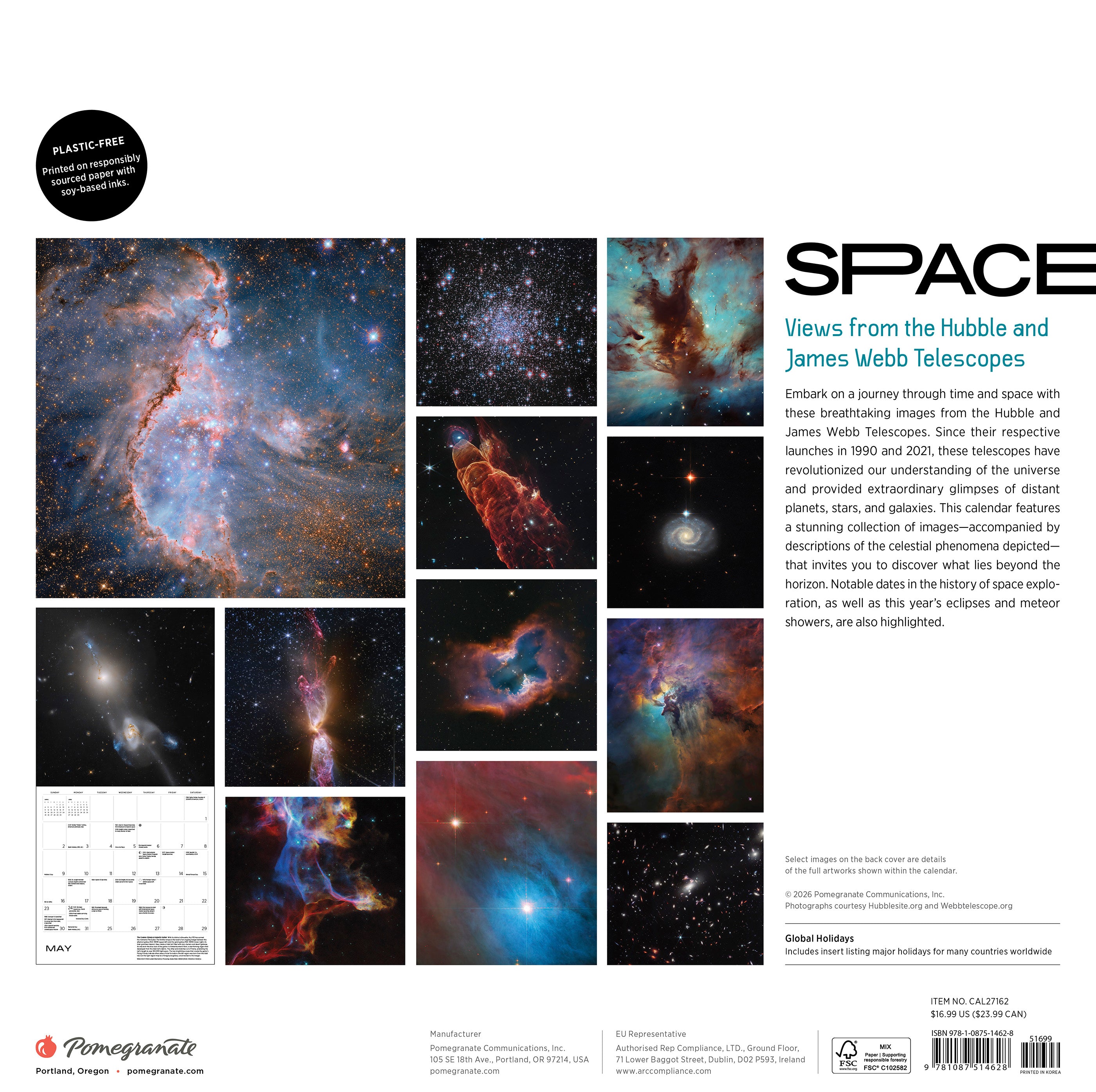 2027 Space - Square Wall Calendar