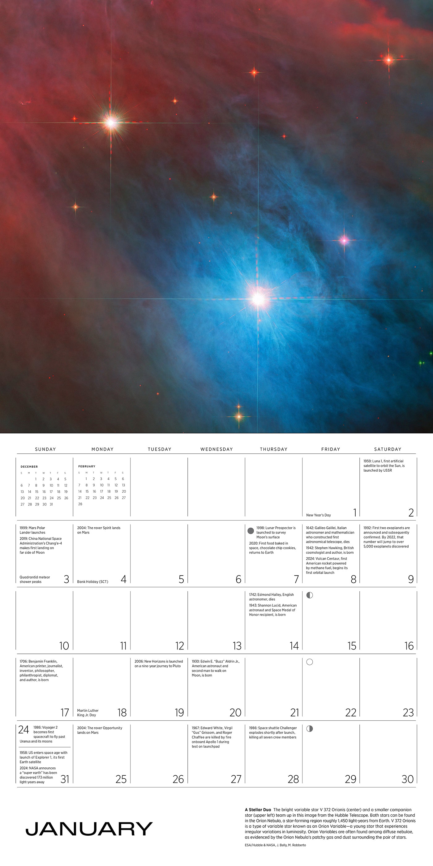2027 Space - Square Wall Calendar