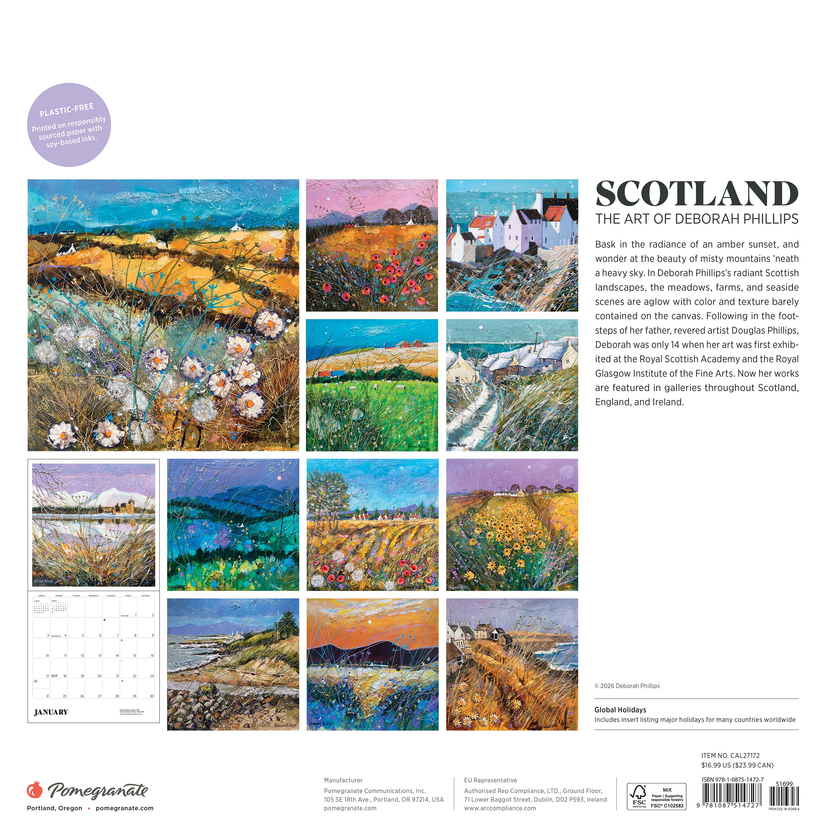 2027 Scotland - Square Wall Calendar