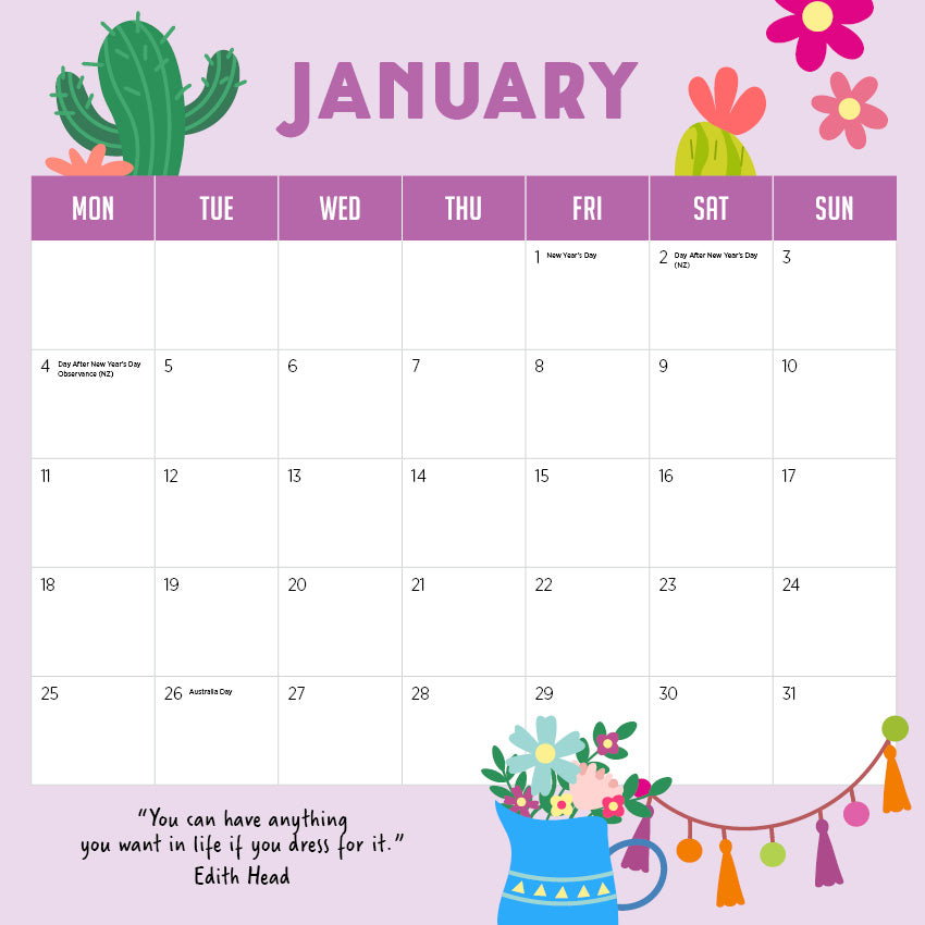2027 Fashion Llama - Square Wall Calendar