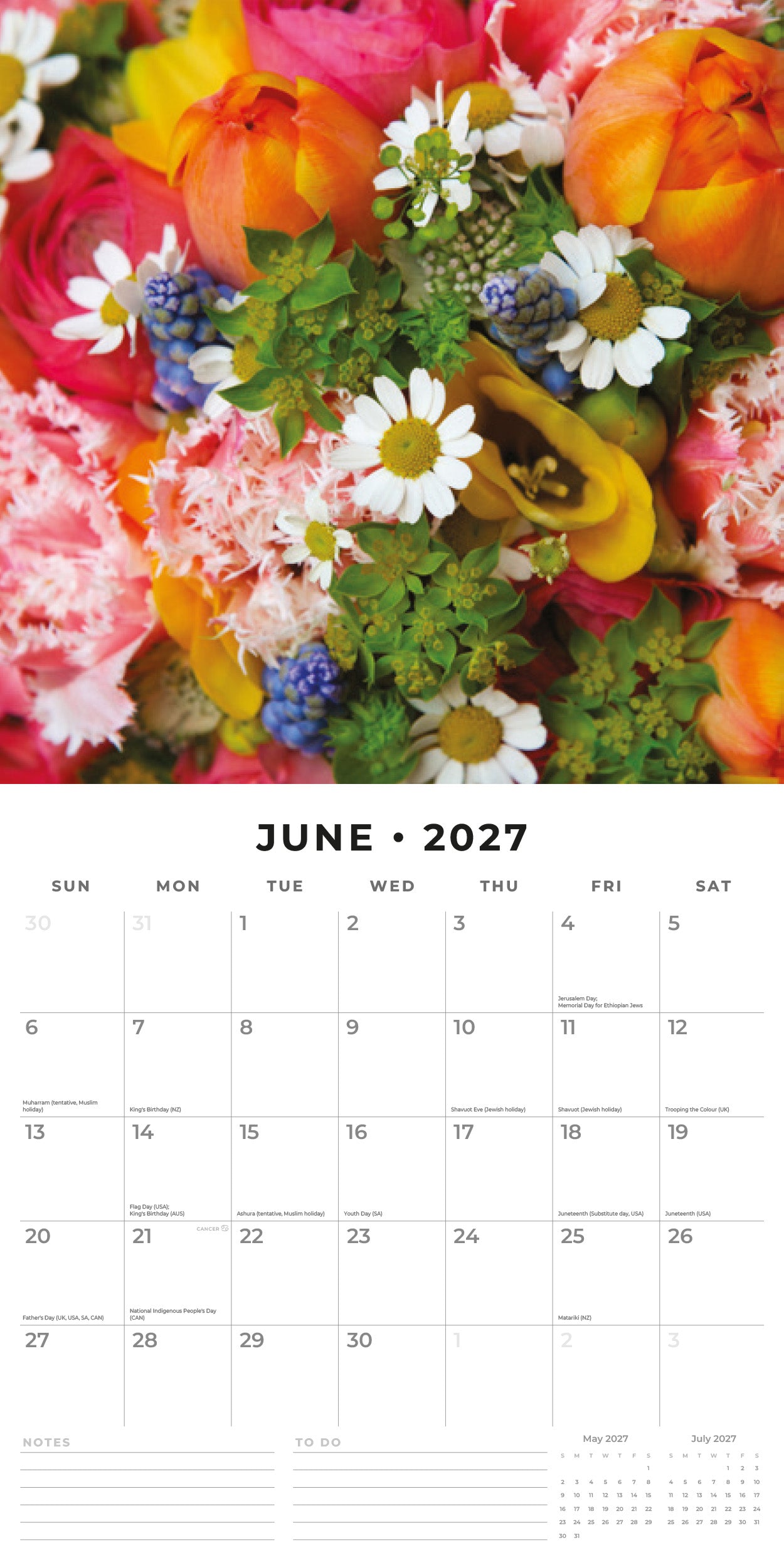 2027 Floral Bouquet - Square Wall Calendar