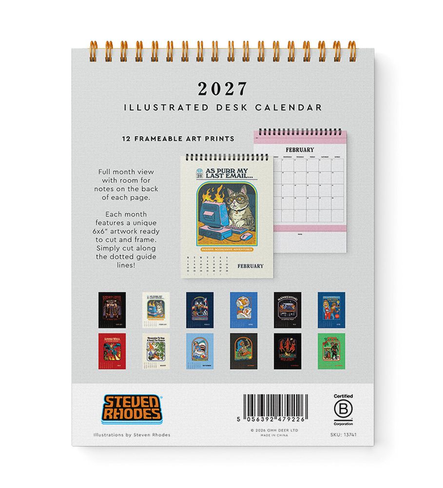 2027 Steven Rhodes - Desk Easel Calendar