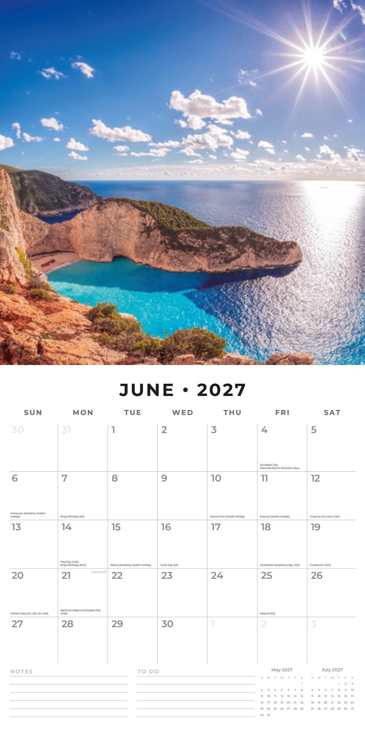 2027 Greek Islands - Square Wall Calendar