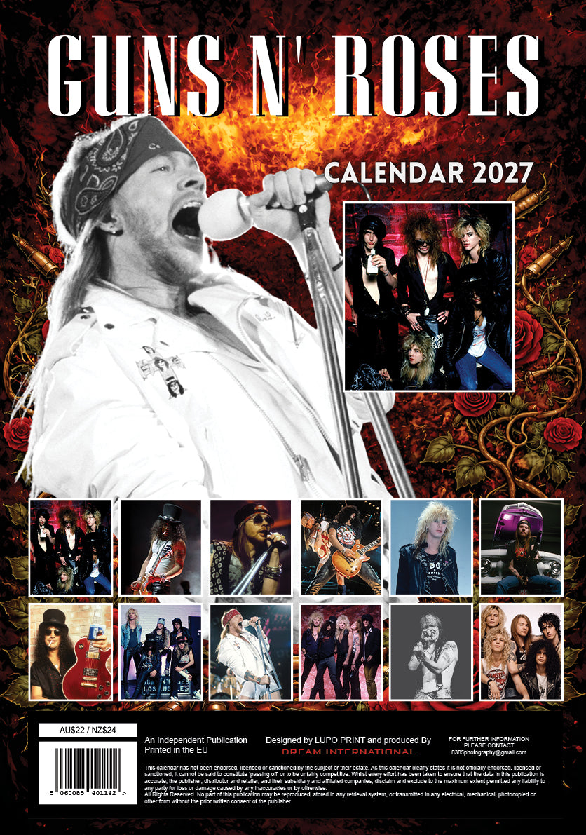 2027 Guns N' Roses - A3 Wall Calendar