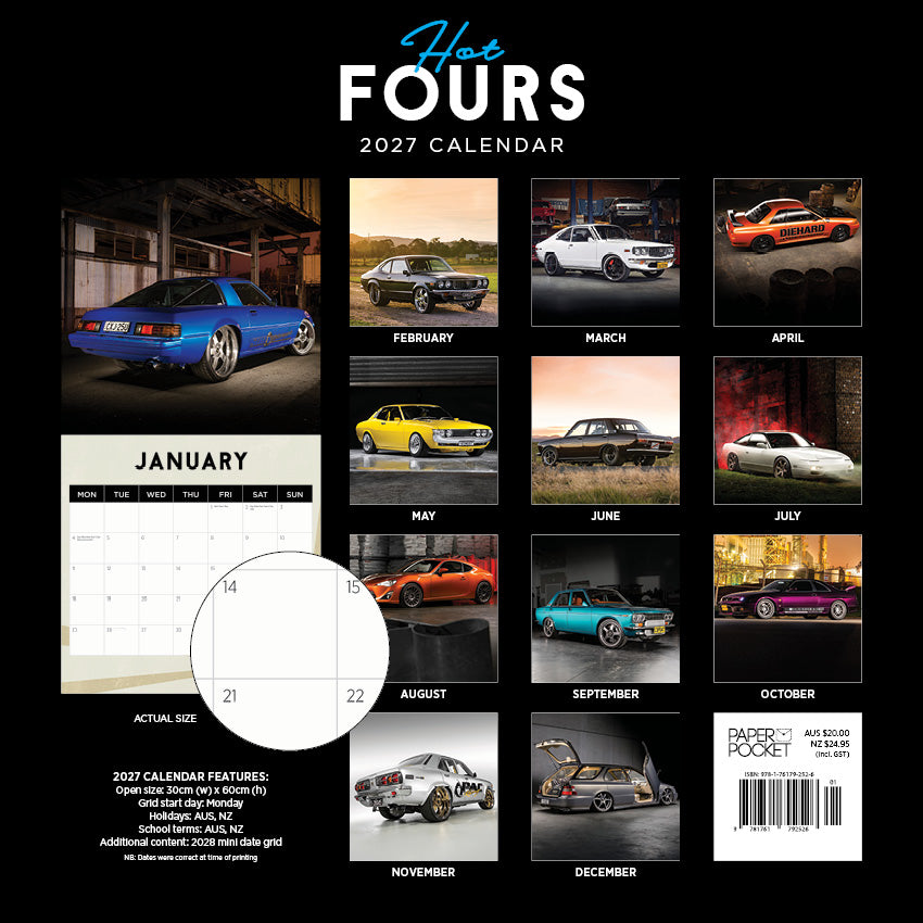 2027 Hot Fours - Square Wall Calendar