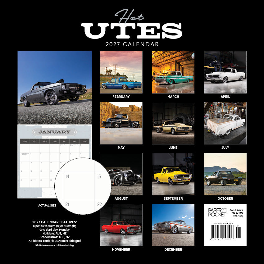 2027 Hot Utes - Square Wall Calendar