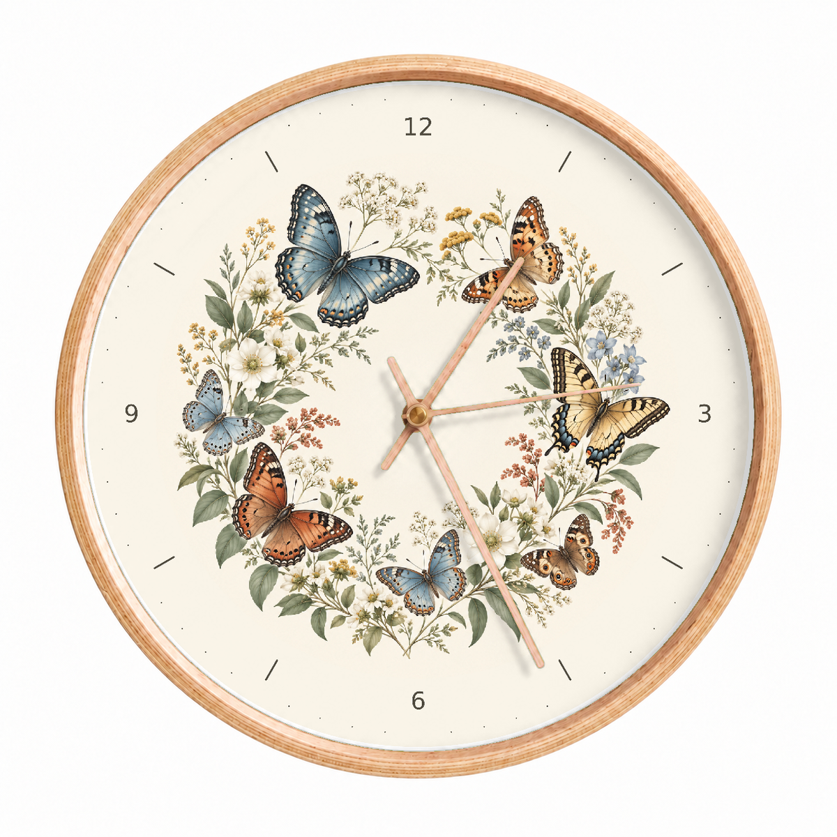 IMAGE_01_Front_-_Butterfly_Floral_Wall_Clock_30cm_Wooden_Frame_-_WC-A006_-_649310203543.png
