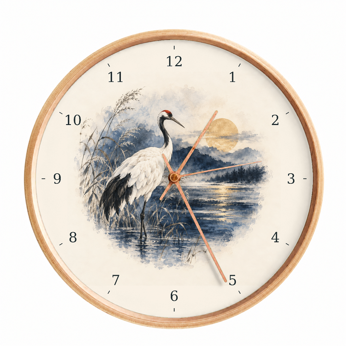 IMAGE_01_Front_-_Crane_Bird_Wall_Clock_30cm_Wooden_Frame_-_WC-F011_-_649310203598.png
