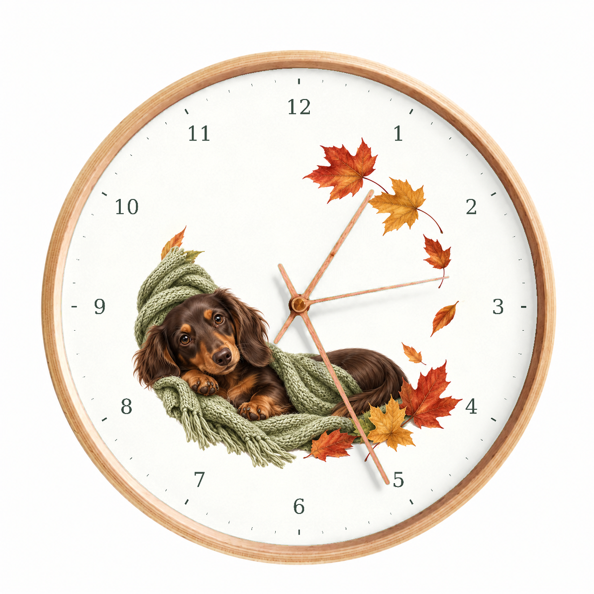 IMAGE_01_Front_-_Dachshund_Blanket_Wall_Clock_30cm_Wooden_Frame_-_WC-D040_-_649310203888.png