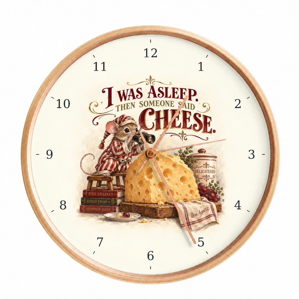 IMAGE_01_Front_-_Funny_Sleepy_Mouse_Wall_Clock_30cm_Wooden_Frame_-_WC-H068_-_649310204168.png