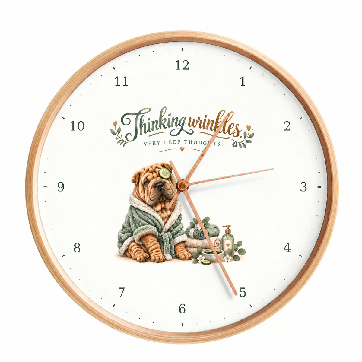IMAGE_01_Front_-_Funny_Spa_Dog_Wall_Clock_30cm_Wooden_Frame_-_WC-H062_-_649310204106.png