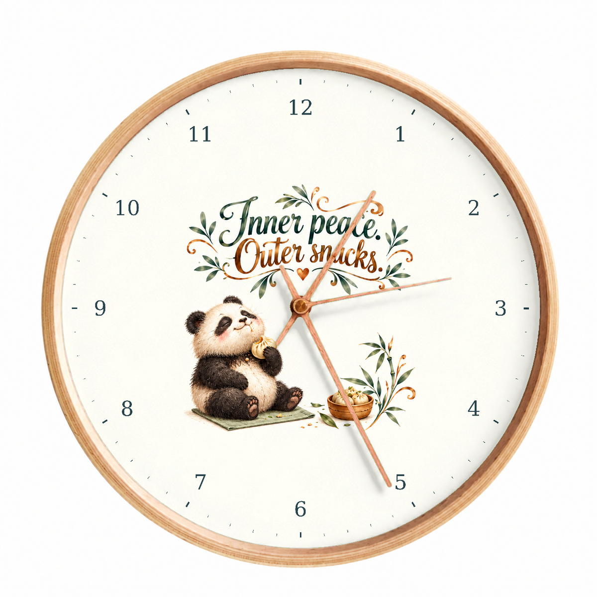 IMAGE_01_Front_-_Funny_Yoga_Panda_Wall_Clock_30cm_Wooden_Frame_-_WC-H070_-_649310204182.png