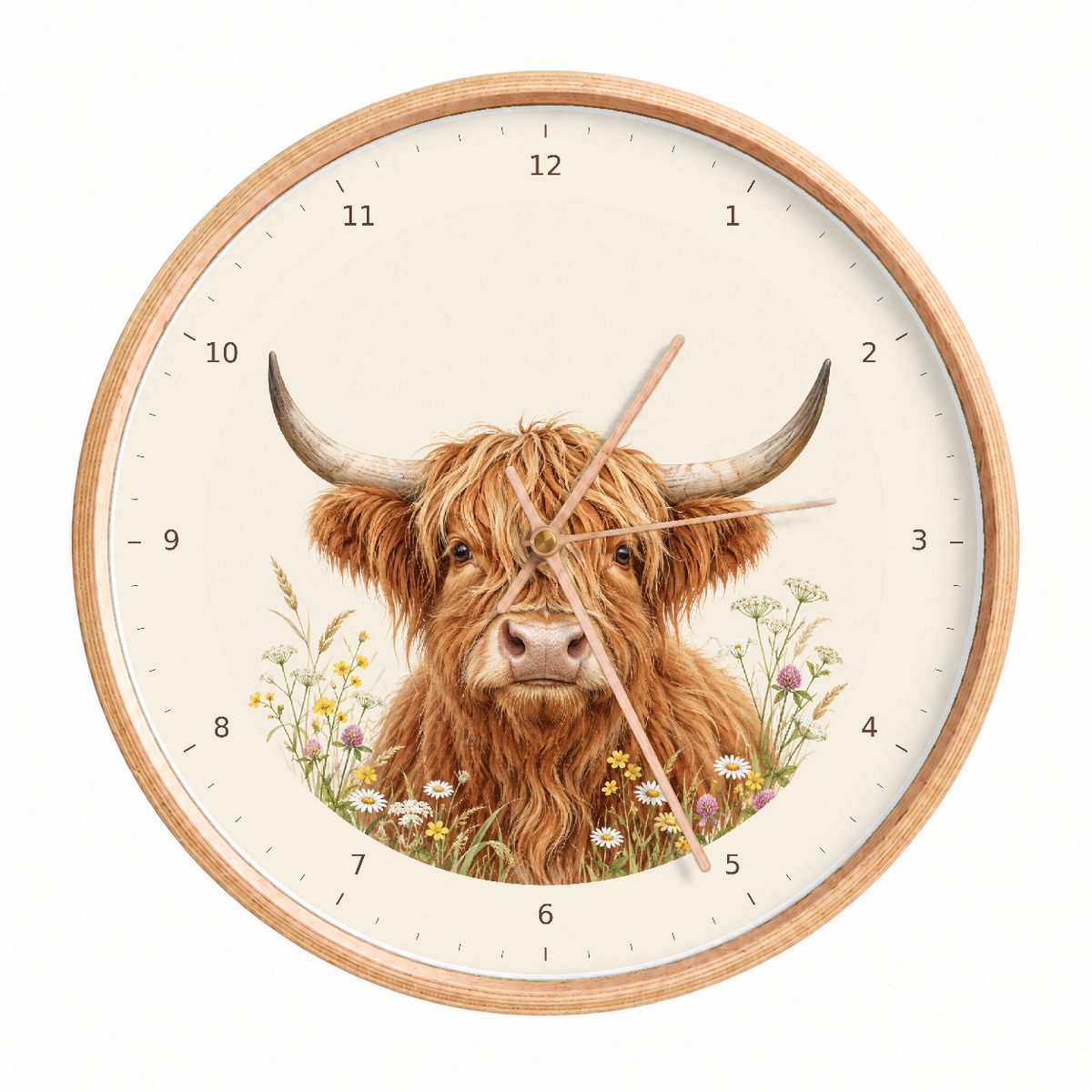 IMAGE_01_Front_-_Highland_Cow_Wall_Clock_30cm_Wooden_Frame_-_WC-A005_-_649310203536.png