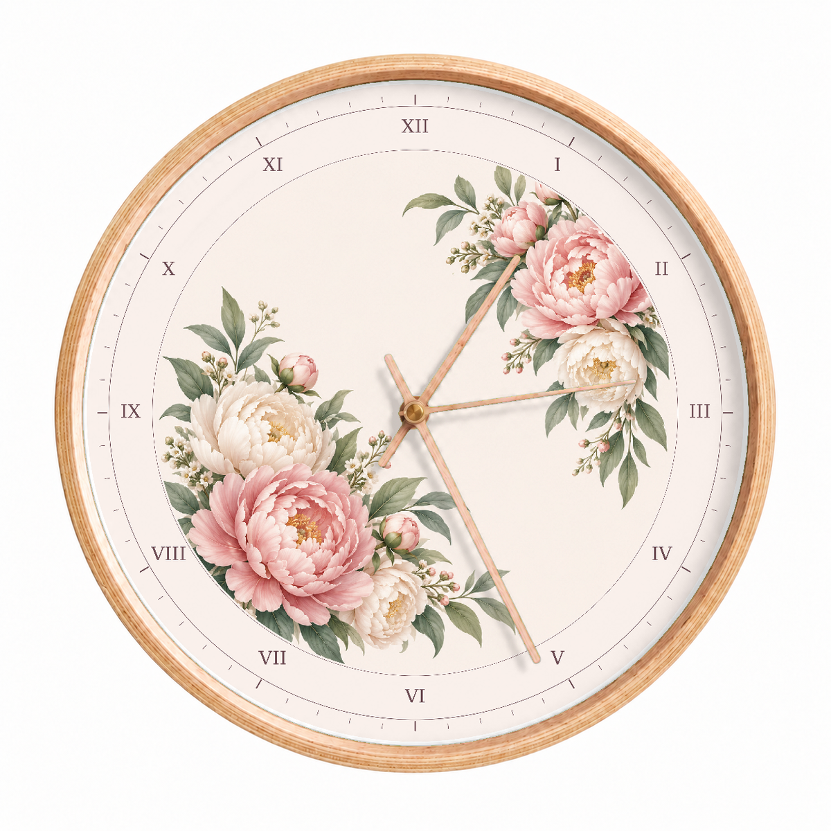 IMAGE_01_Front_-_Pink_Peony_Wall_Clock_30cm_Wooden_Frame_-_WC-F019_-_649310203673.png