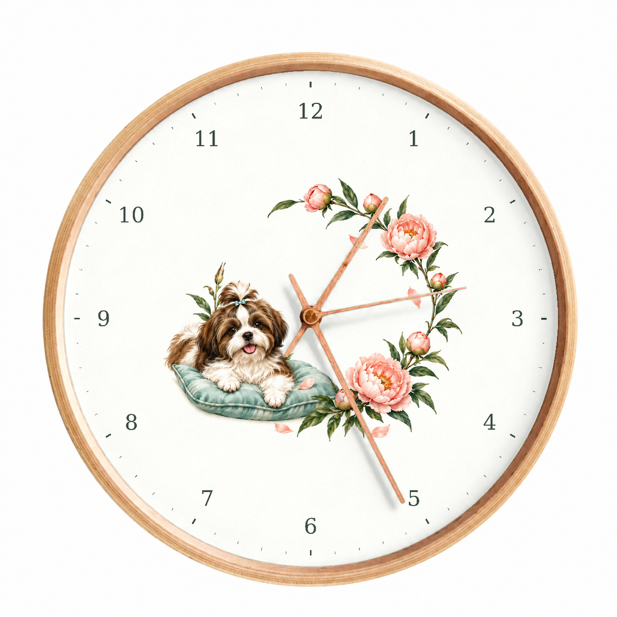 IMAGE_01_Front_-_Shih_Tzu_Rose_Wall_Clock_30cm_Wooden_Frame_-_WC-D051_-_649310203994.png