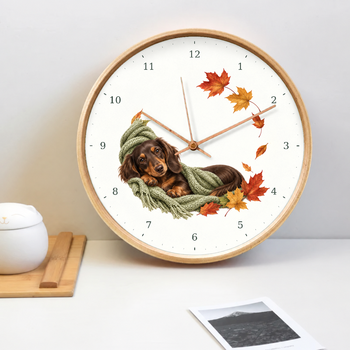 IMAGE_02_Tabletop_-_Dachshund_Blanket_Wall_Clock_30cm_Wooden_Frame_-_WC-D040_-_649310203888.png