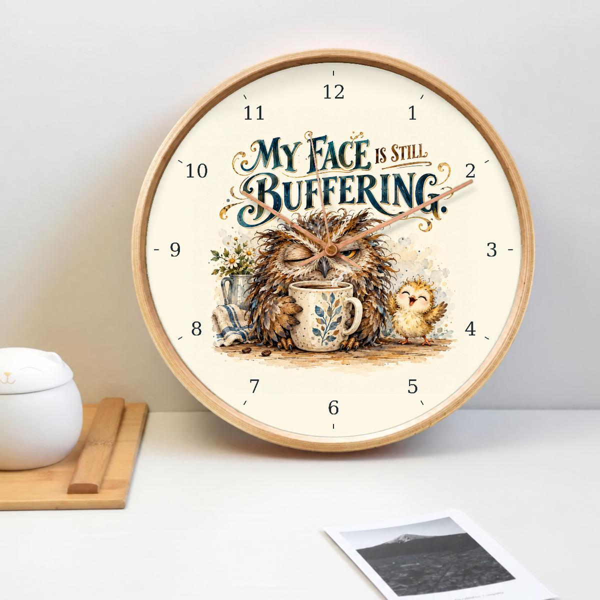 IMAGE_02_Tabletop_-_Funny_Coffee_Owl_Wall_Clock_30cm_Wooden_Frame_-_WC-H074_-_649310204229.png