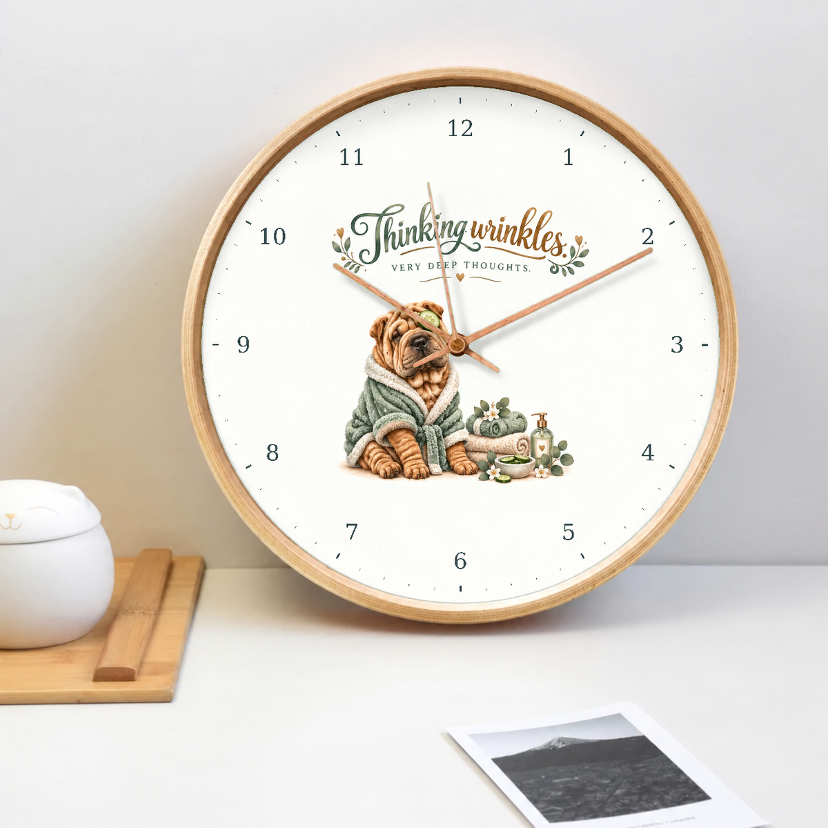 IMAGE_02_Tabletop_-_Funny_Spa_Dog_Wall_Clock_30cm_Wooden_Frame_-_WC-H062_-_649310204106.png