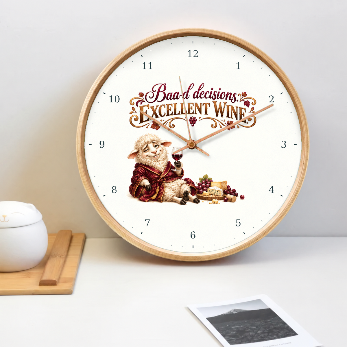 IMAGE_02_Tabletop_-_Funny_Wine_Sheep_Wall_Clock_30cm_Wooden_Frame_-_WC-H085_-_649310204335.png