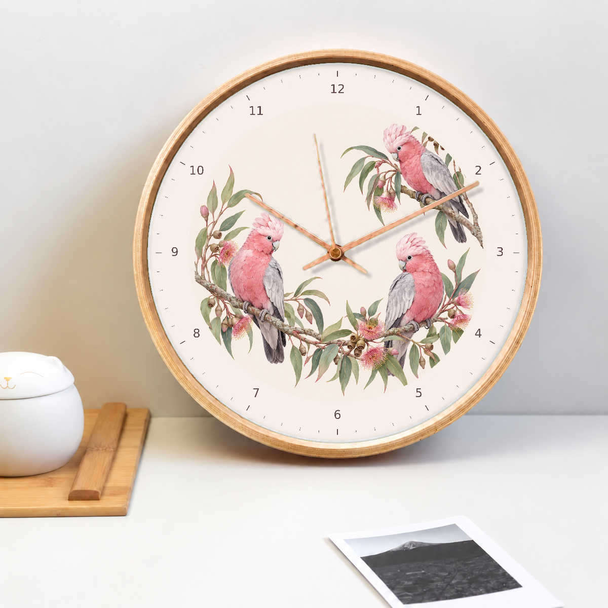 IMAGE_02_Tabletop_-_Galah_Bird_Wall_Clock_30cm_Wooden_Frame_-_WC-U029_-_649310203772.png