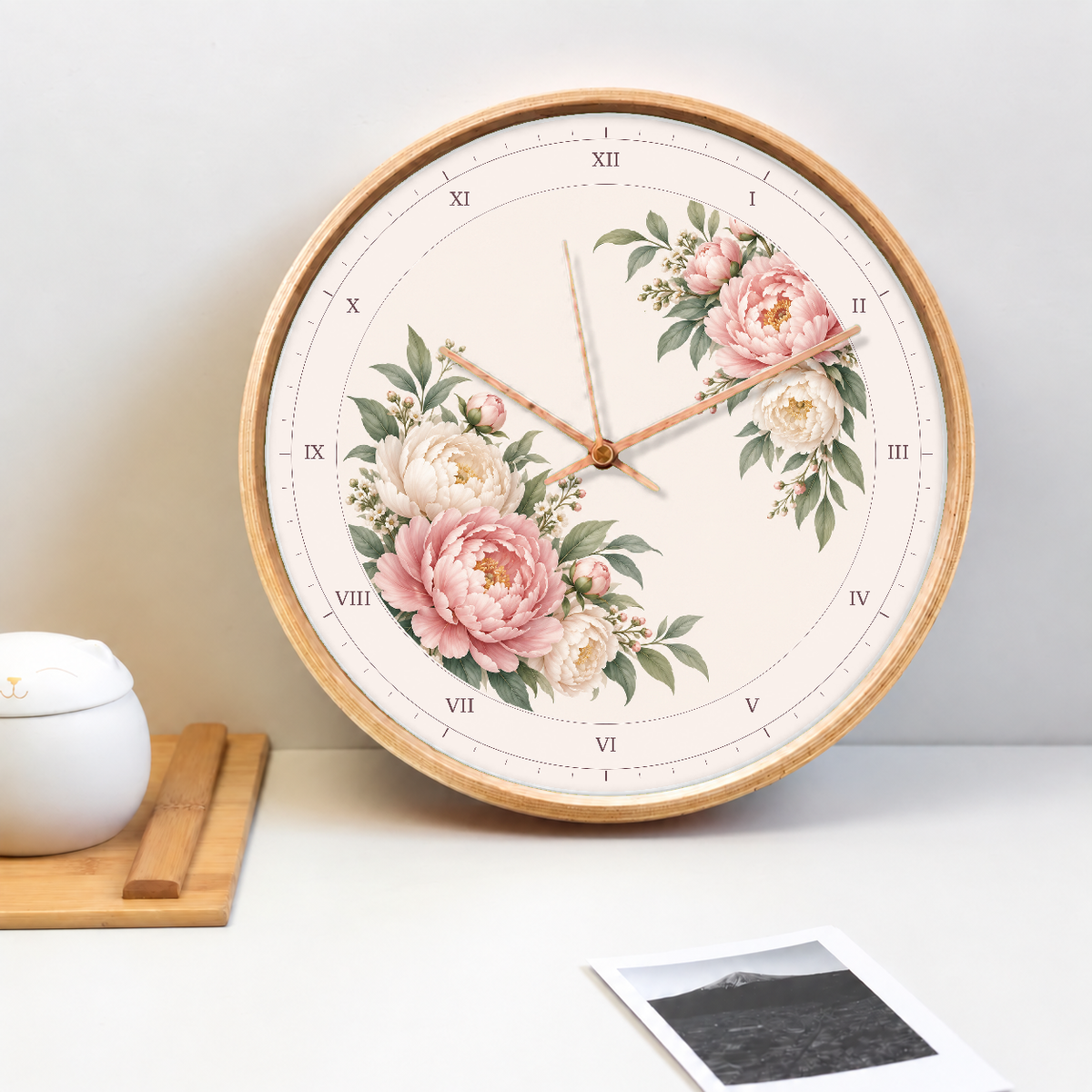 IMAGE_02_Tabletop_-_Pink_Peony_Wall_Clock_30cm_Wooden_Frame_-_WC-F019_-_649310203673.png
