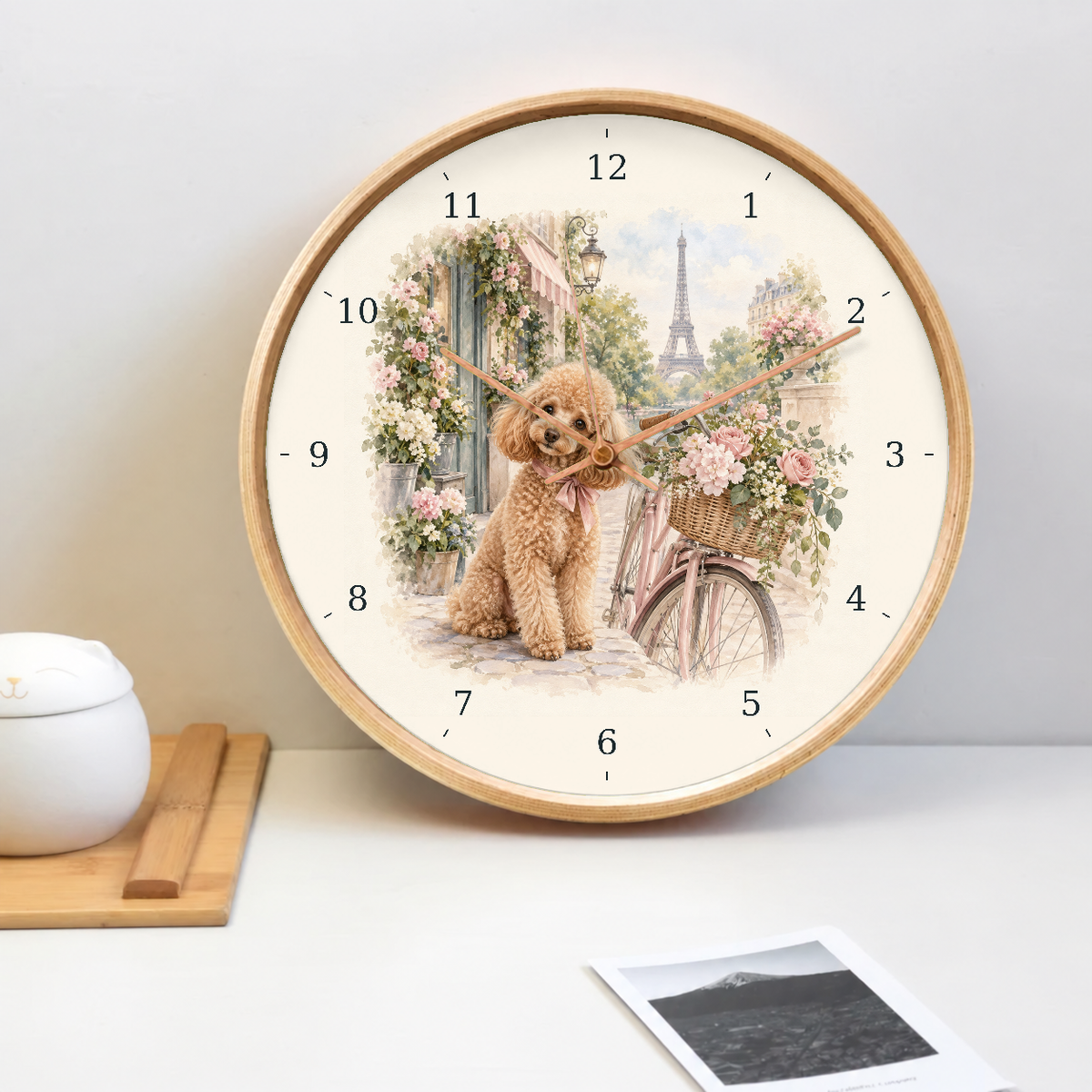 IMAGE_02_Tabletop_-_Poodle_Paris_Wall_Clock_30cm_Wooden_Frame_-_WC-D053_-_649310204014.png
