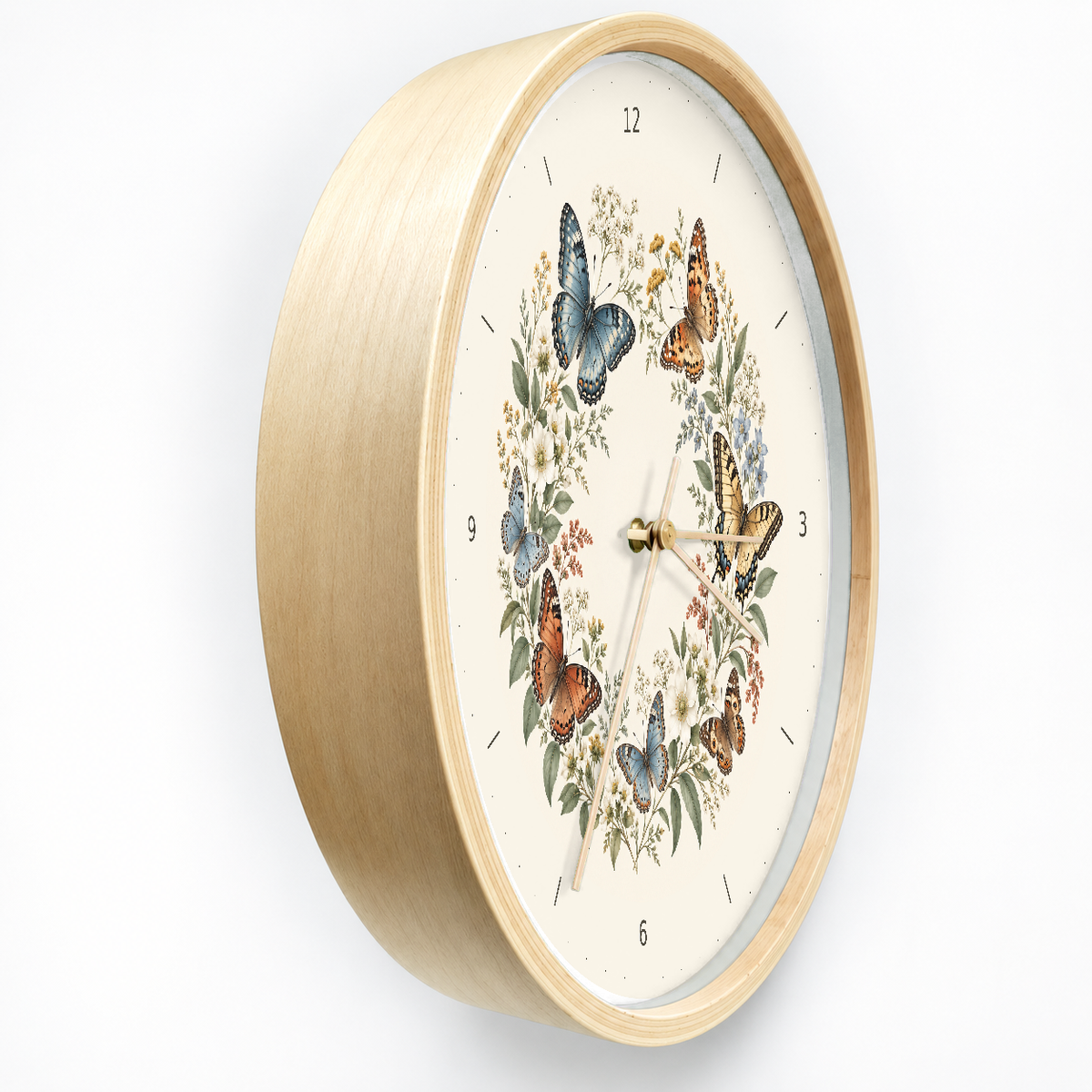 IMAGE_03_Angled_-_Butterfly_Floral_Wall_Clock_30cm_Wooden_Frame_-_WC-A006_-_649310203543.png