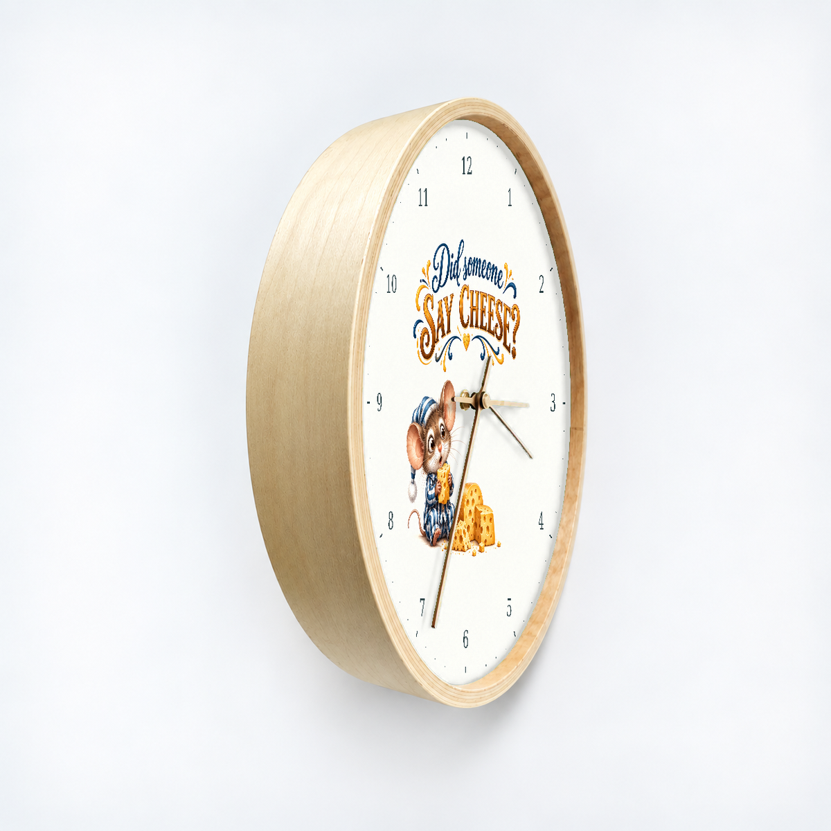 IMAGE_03_Angled_-_Funny_Cheese_Mouse_Wall_Clock_30cm_Wooden_Frame_-_WC-H067_-_649310204151.png