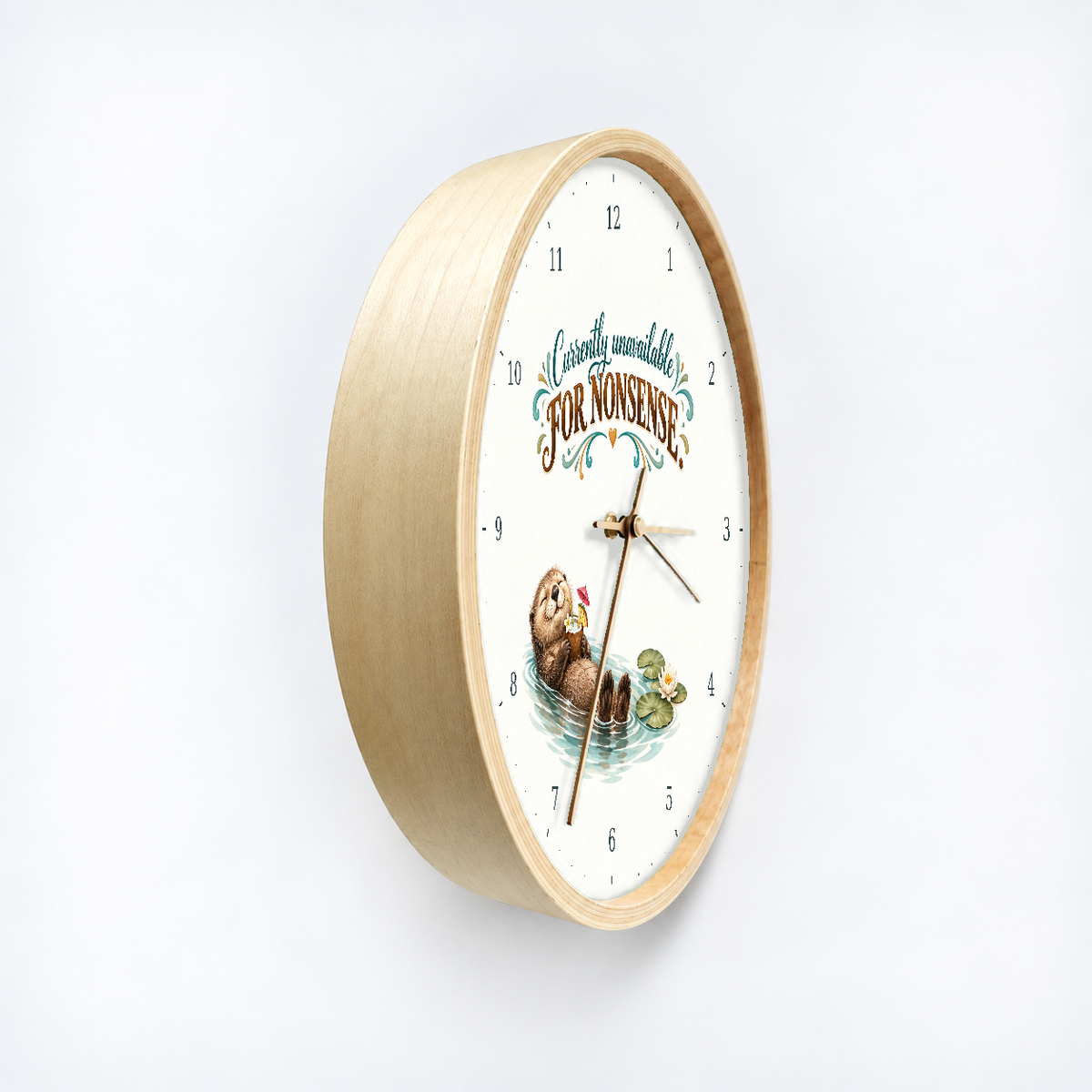 IMAGE_03_Angled_-_Funny_Floating_Otter_Wall_Clock_30cm_Wooden_Frame_-_WC-H078_-_649310204267.png