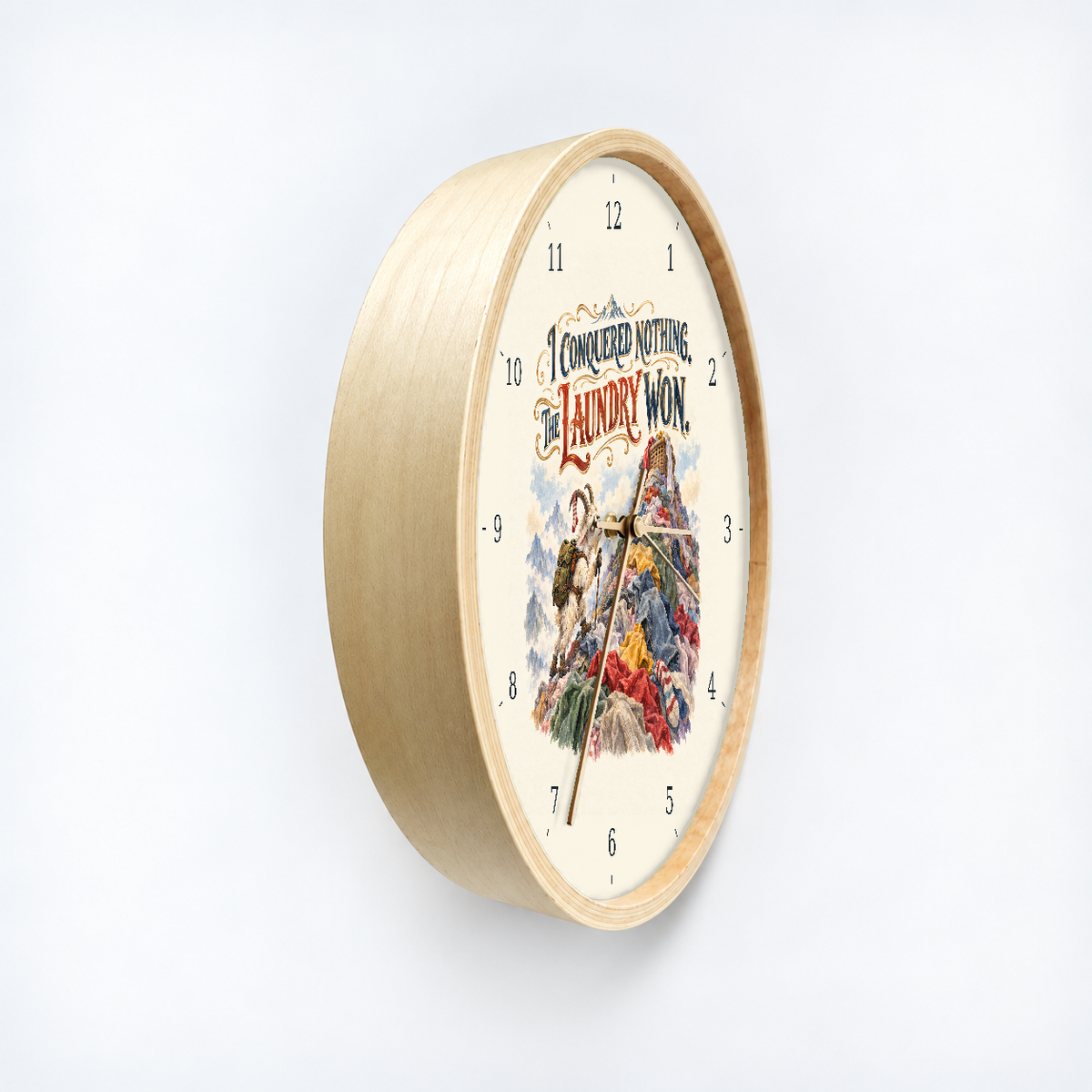 IMAGE_03_Angled_-_Funny_Laundry_Mountain_Wall_Clock_30cm_Wooden_Frame_-_WC-H073_-_649310204212.png