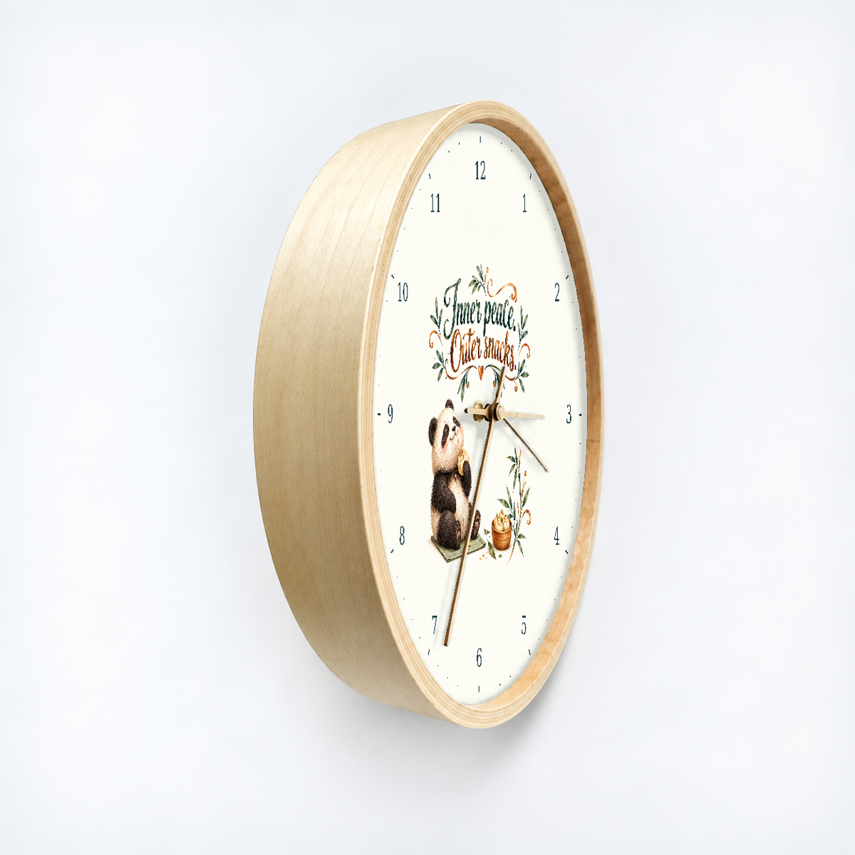 IMAGE_03_Angled_-_Funny_Yoga_Panda_Wall_Clock_30cm_Wooden_Frame_-_WC-H070_-_649310204182.png