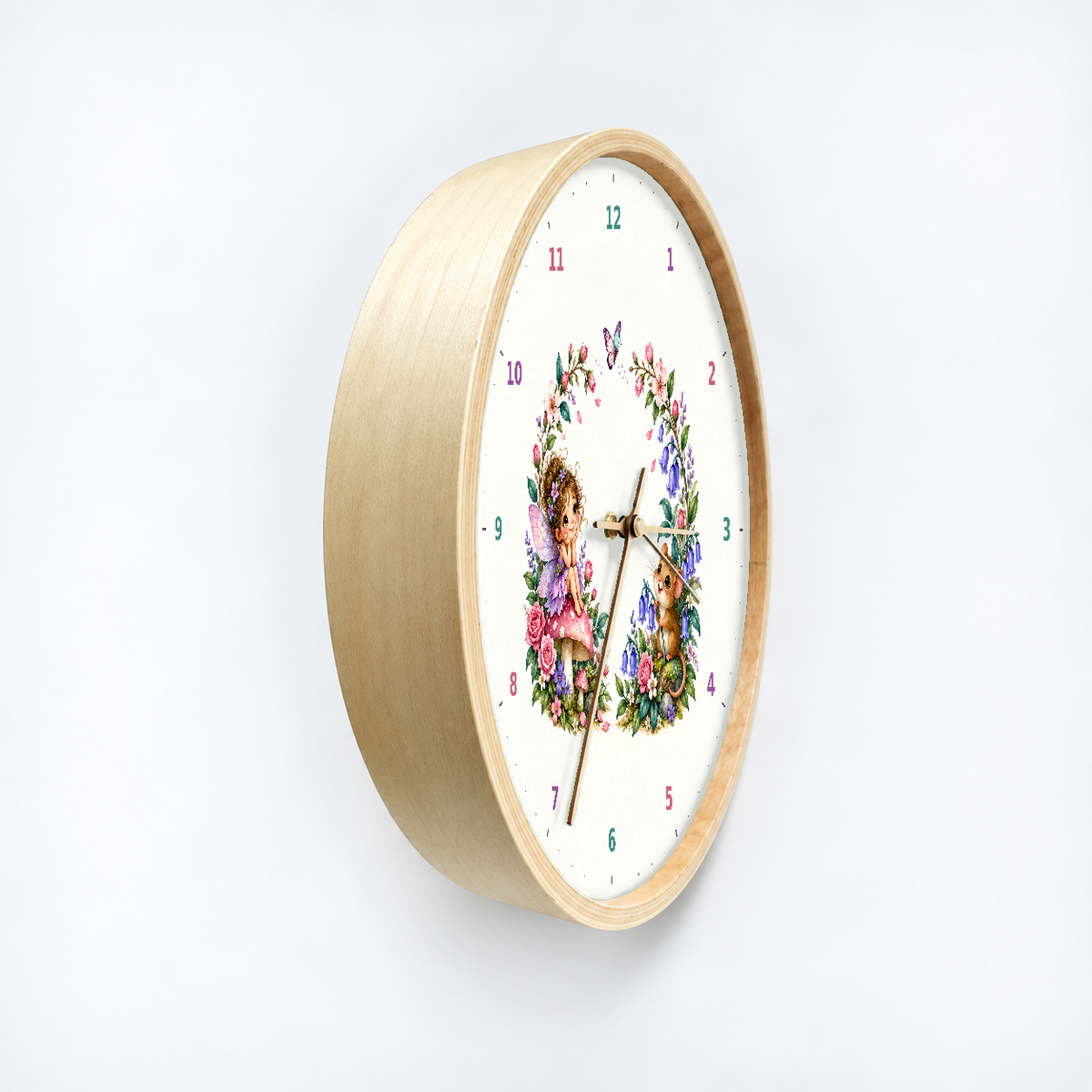 IMAGE_03_Angled_-_Kids_Flower_Fairy_Wall_Clock_30cm_Wooden_Frame_-_WC-K090_-_649310204380.png
