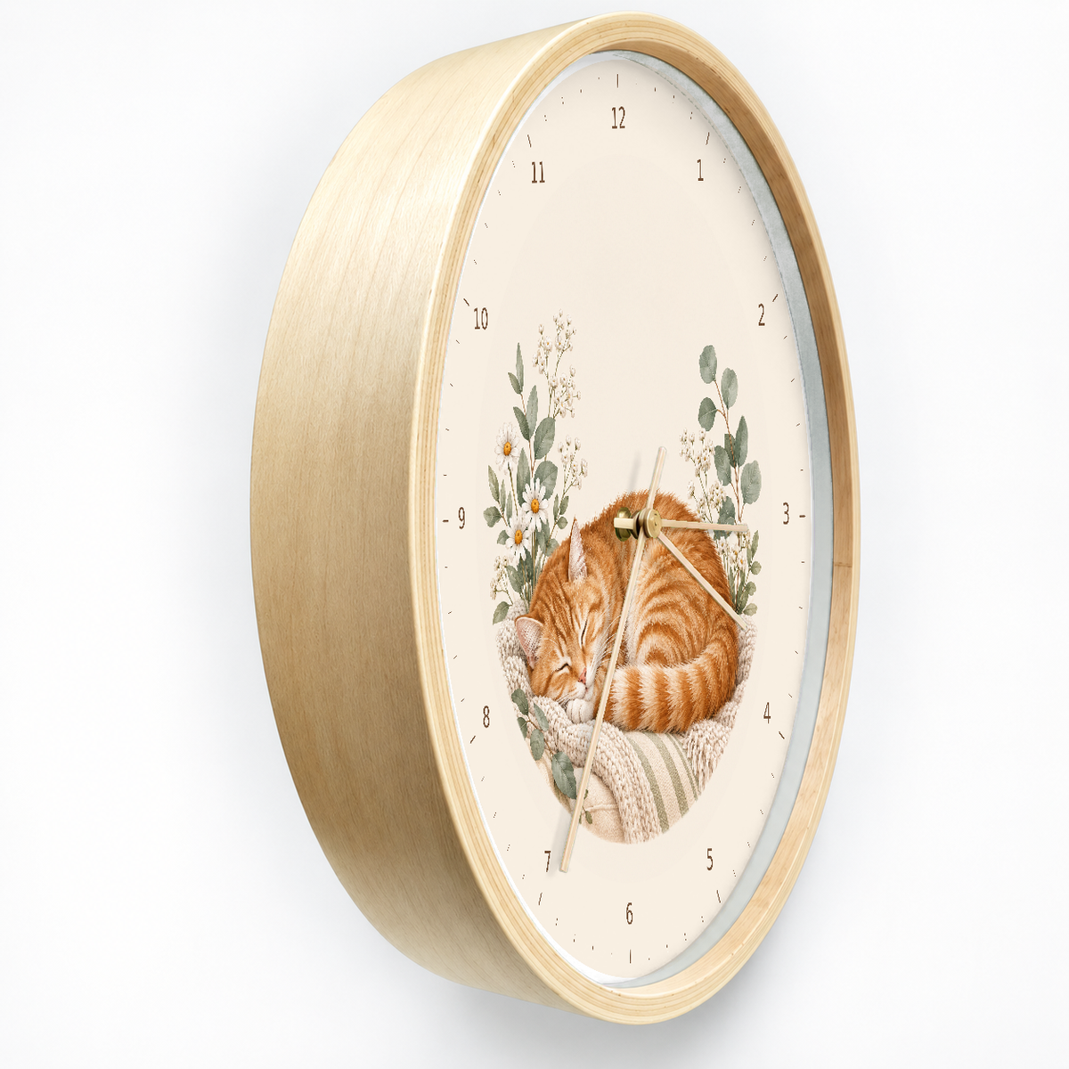 IMAGE_03_Angled_-_Sleeping_Ginger_Cat_Wall_Clock_30cm_Wooden_Frame_-_WC-A007_-_649310203550.png