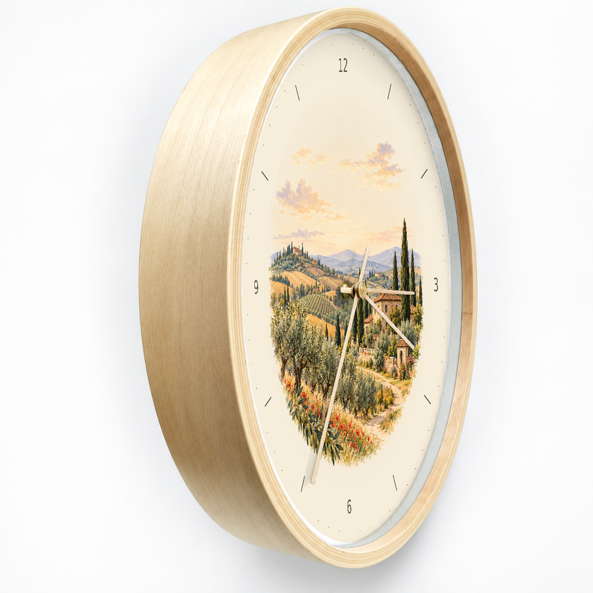 IMAGE_03_Angled_-_Tuscany_Landscape_Wall_Clock_30cm_Wooden_Frame_-_WC-T125_-_649310204731.png