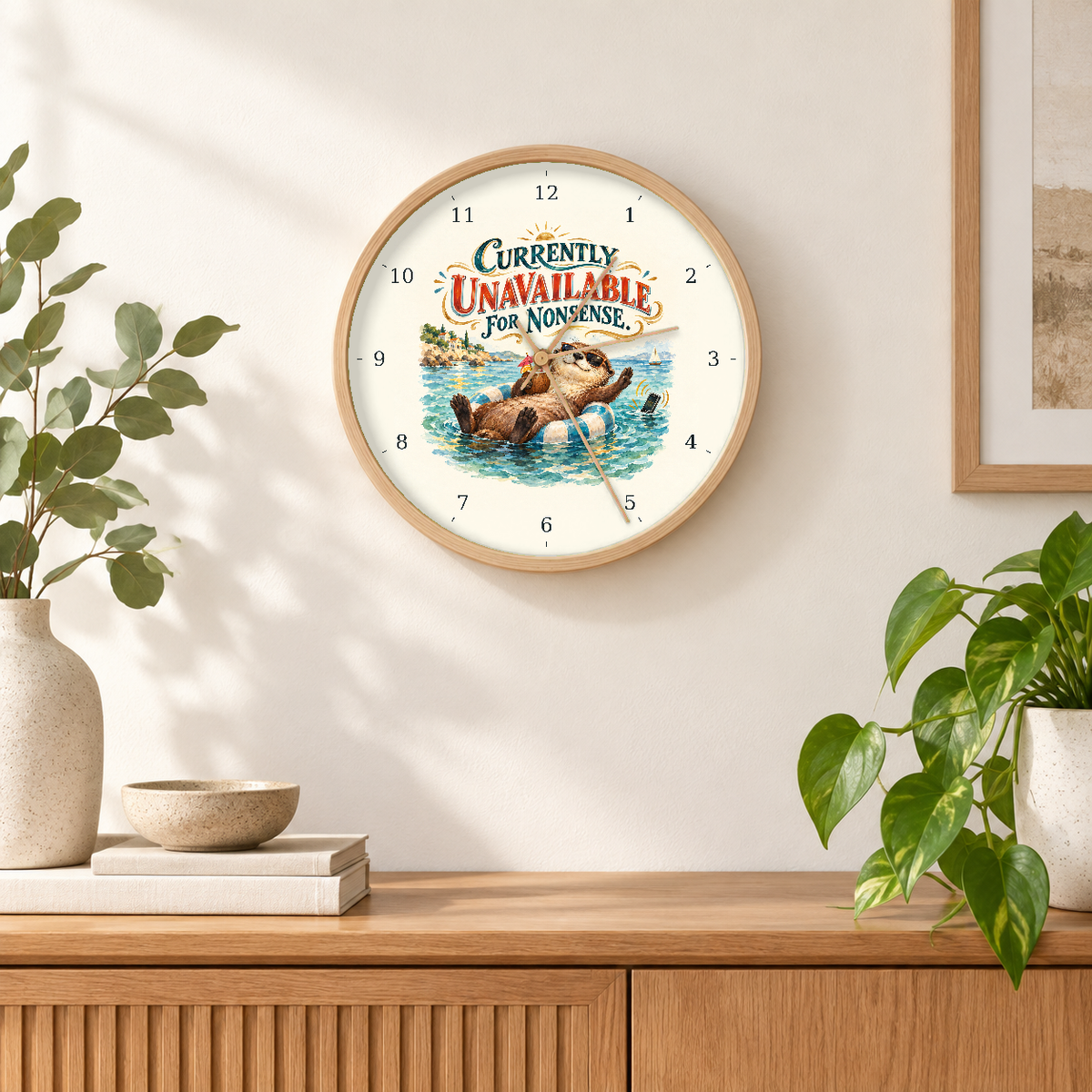 IMAGE_04_Wall_-_Funny_Holiday_Otter_Wall_Clock_30cm_Wooden_Frame_-_WC-H079_-_649310204274.png