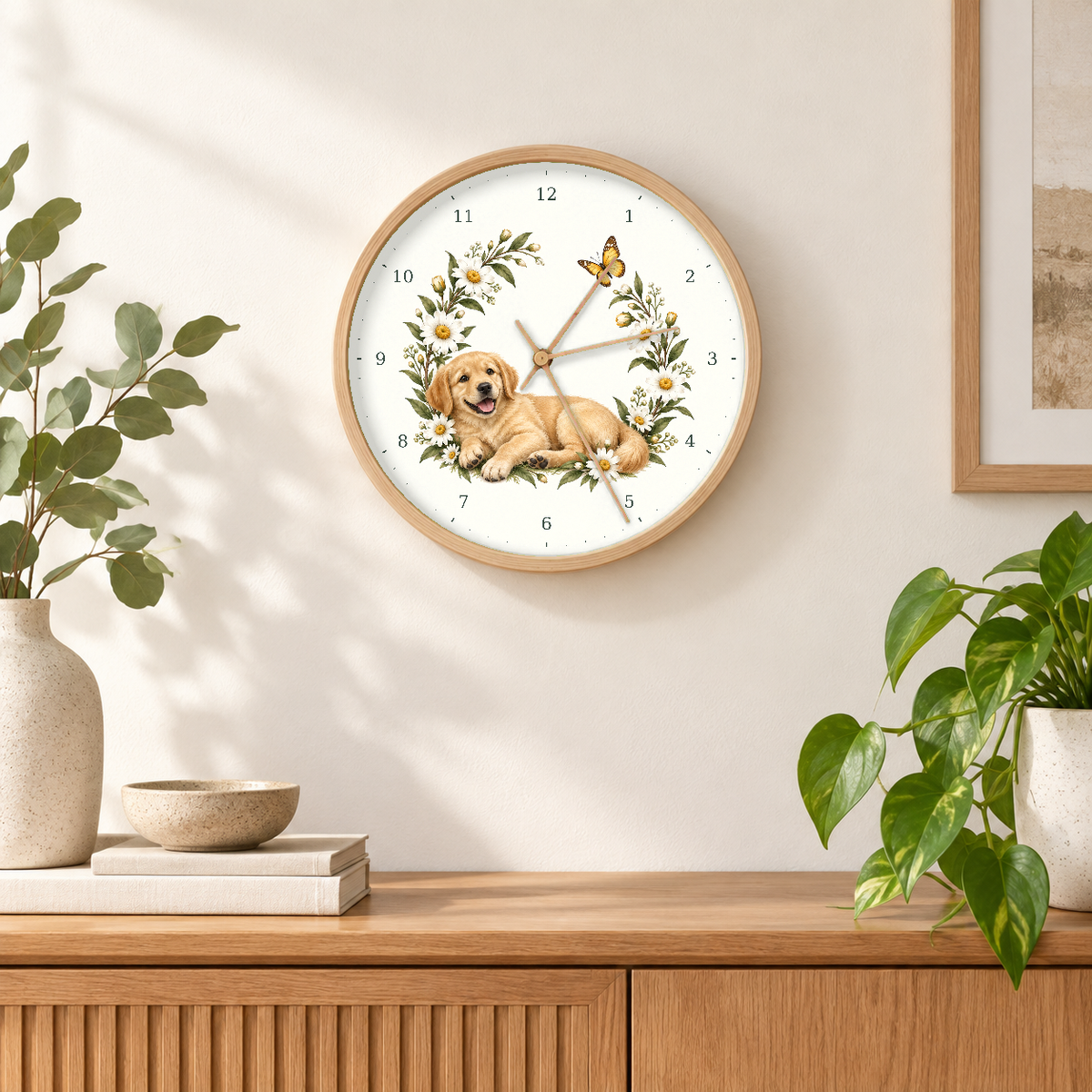IMAGE_04_Wall_-_Golden_Retriever_Wall_Clock_30cm_Wooden_Frame_-_WC-D031_-_649310203796.png