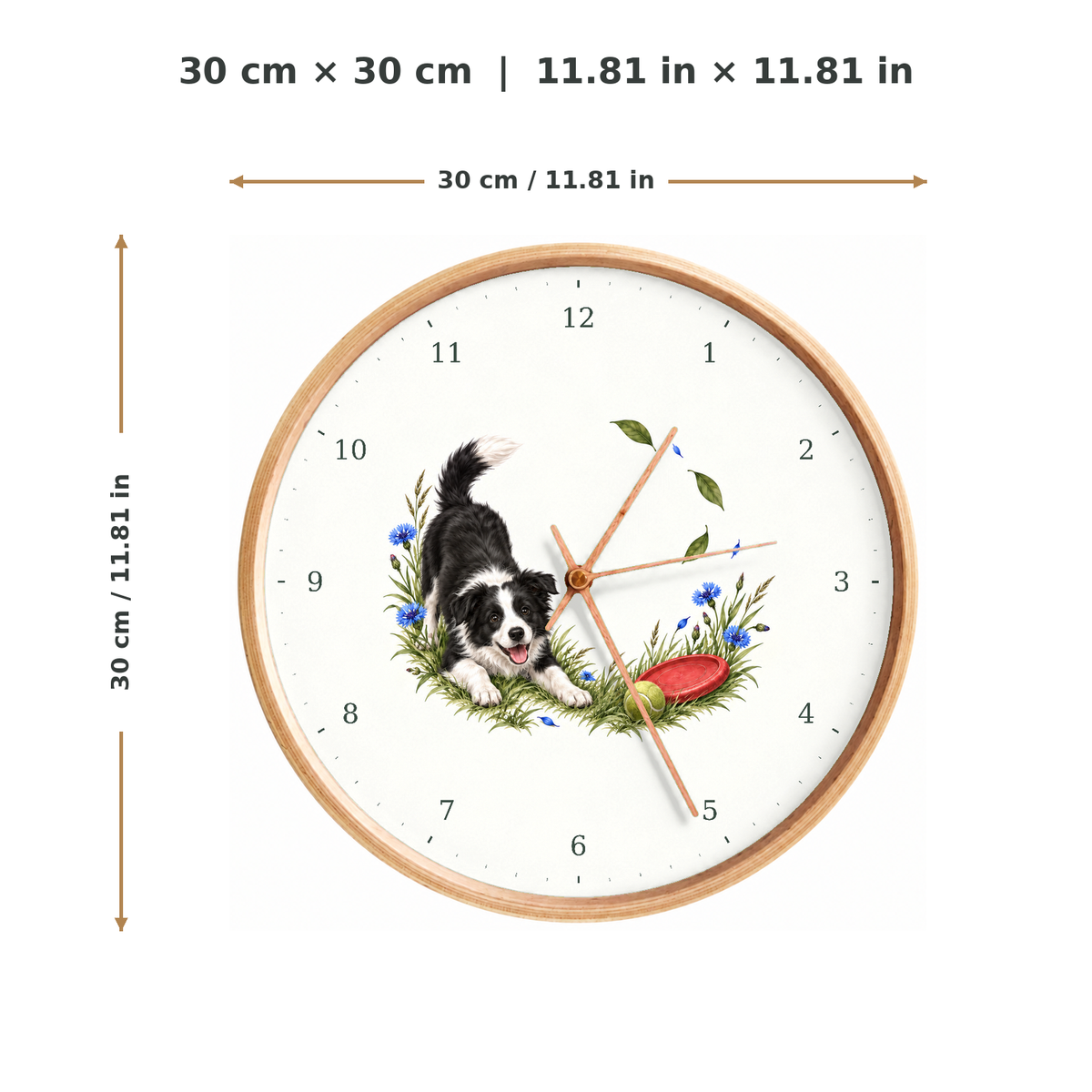 IMAGE_05_Measurements_-_Border_Collie_Wall_Clock_30cm_Wooden_Frame_-_WC-D033_-_649310203819.png