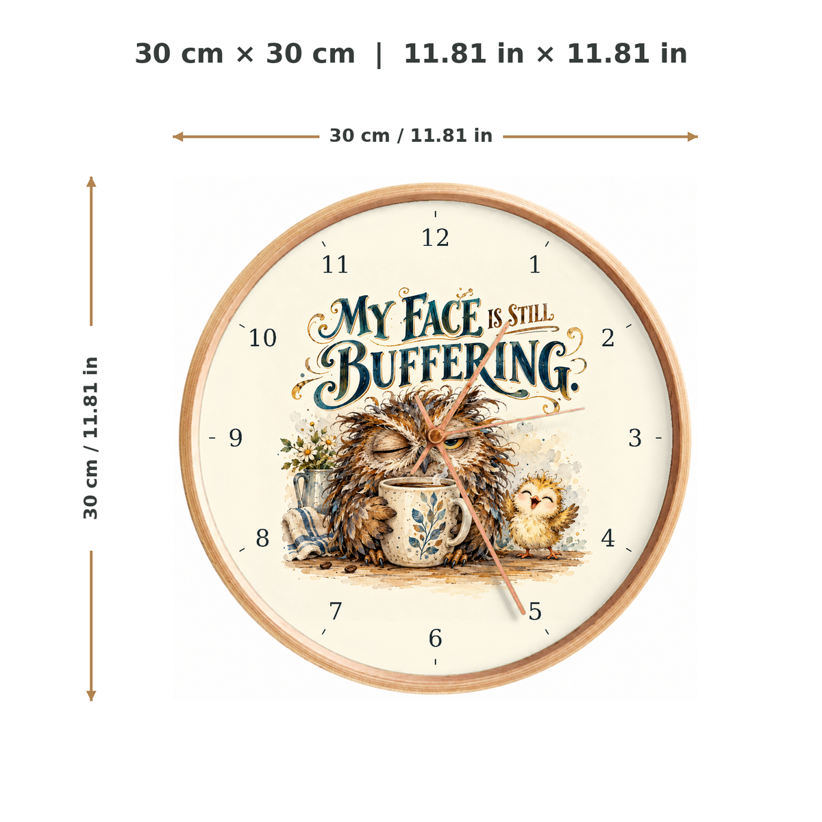 IMAGE_05_Measurements_-_Funny_Coffee_Owl_Wall_Clock_30cm_Wooden_Frame_-_WC-H074_-_649310204229.png