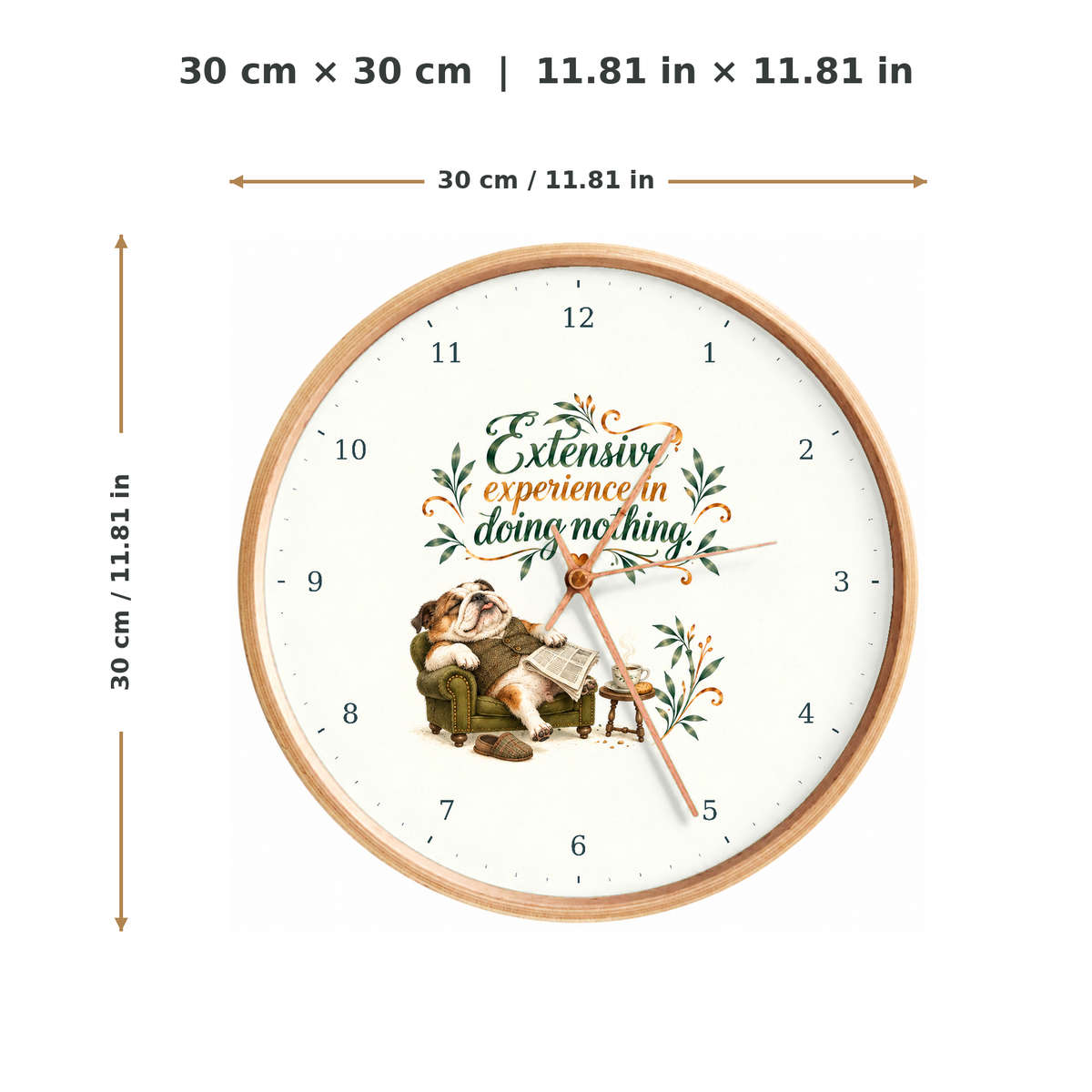 IMAGE_05_Measurements_-_Funny_Napping_Bulldog_Wall_Clock_30cm_Wooden_Frame_-_WC-H080_-_649310204281.png