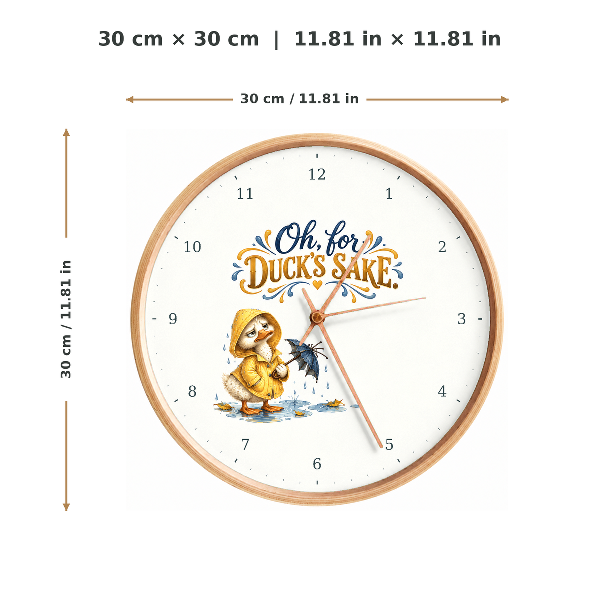 IMAGE_05_Measurements_-_Funny_Raincoat_Duck_Wall_Clock_30cm_Wooden_Frame_-_WC-H081_-_649310204298.png