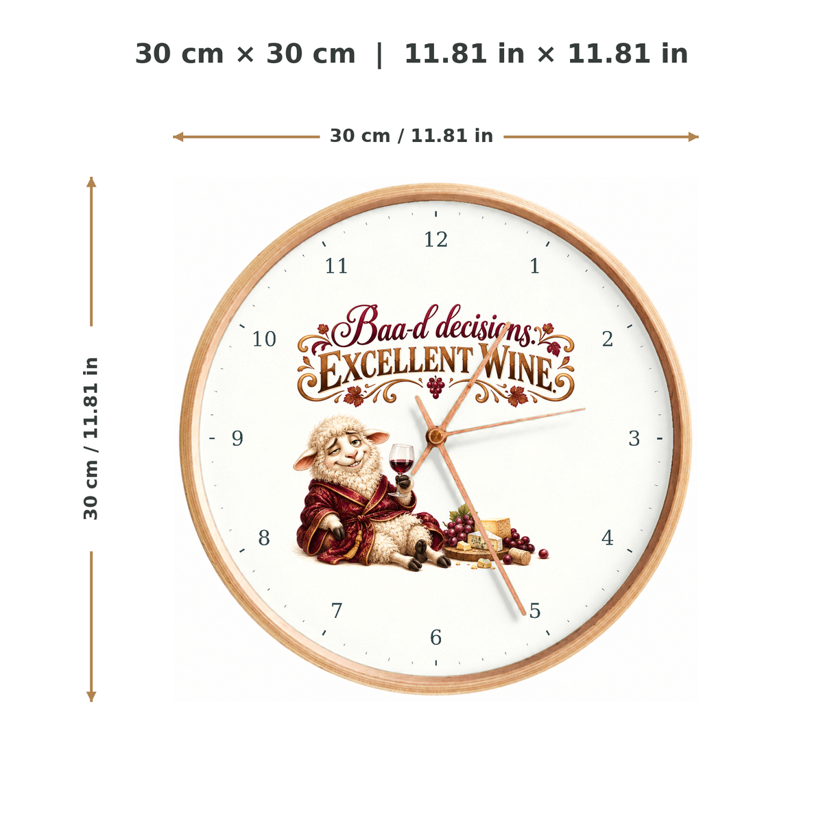 IMAGE_05_Measurements_-_Funny_Wine_Sheep_Wall_Clock_30cm_Wooden_Frame_-_WC-H085_-_649310204335.png
