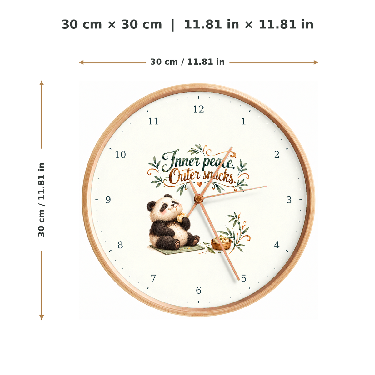 IMAGE_05_Measurements_-_Funny_Yoga_Panda_Wall_Clock_30cm_Wooden_Frame_-_WC-H070_-_649310204182.png