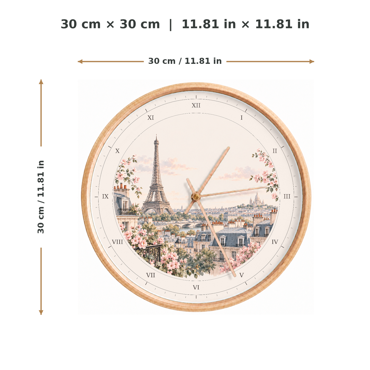 IMAGE_05_Measurements_-_Paris_Eiffel_Tower_Wall_Clock_30cm_Wooden_Frame_-_WC-T123_-_649310204717.png