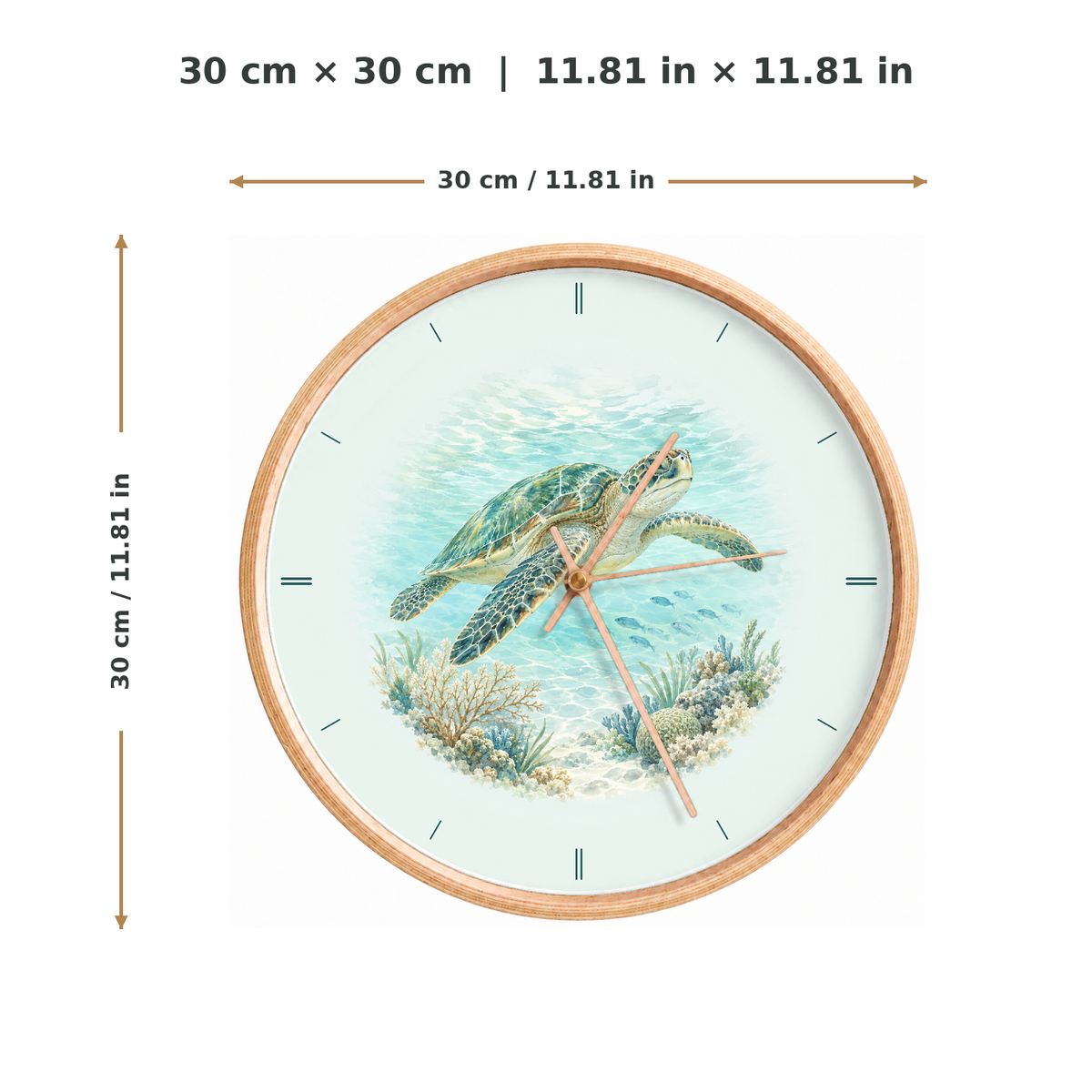 IMAGE_05_Measurements_-_Sea_Turtle_Wall_Clock_30cm_Wooden_Frame_-_WC-A004_-_649310203529.png